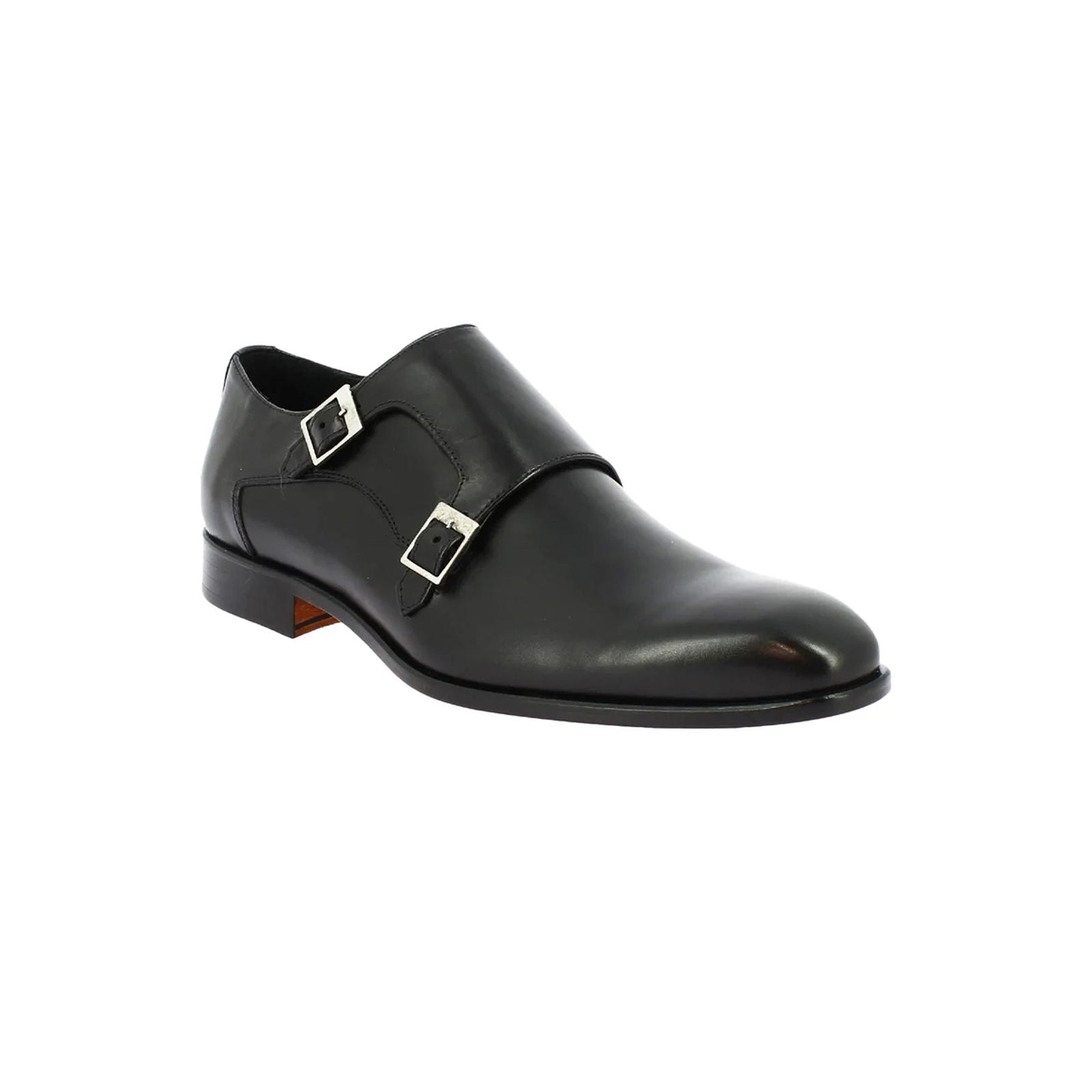Black Calf Leather Handmade Shoes - Milanese Leather