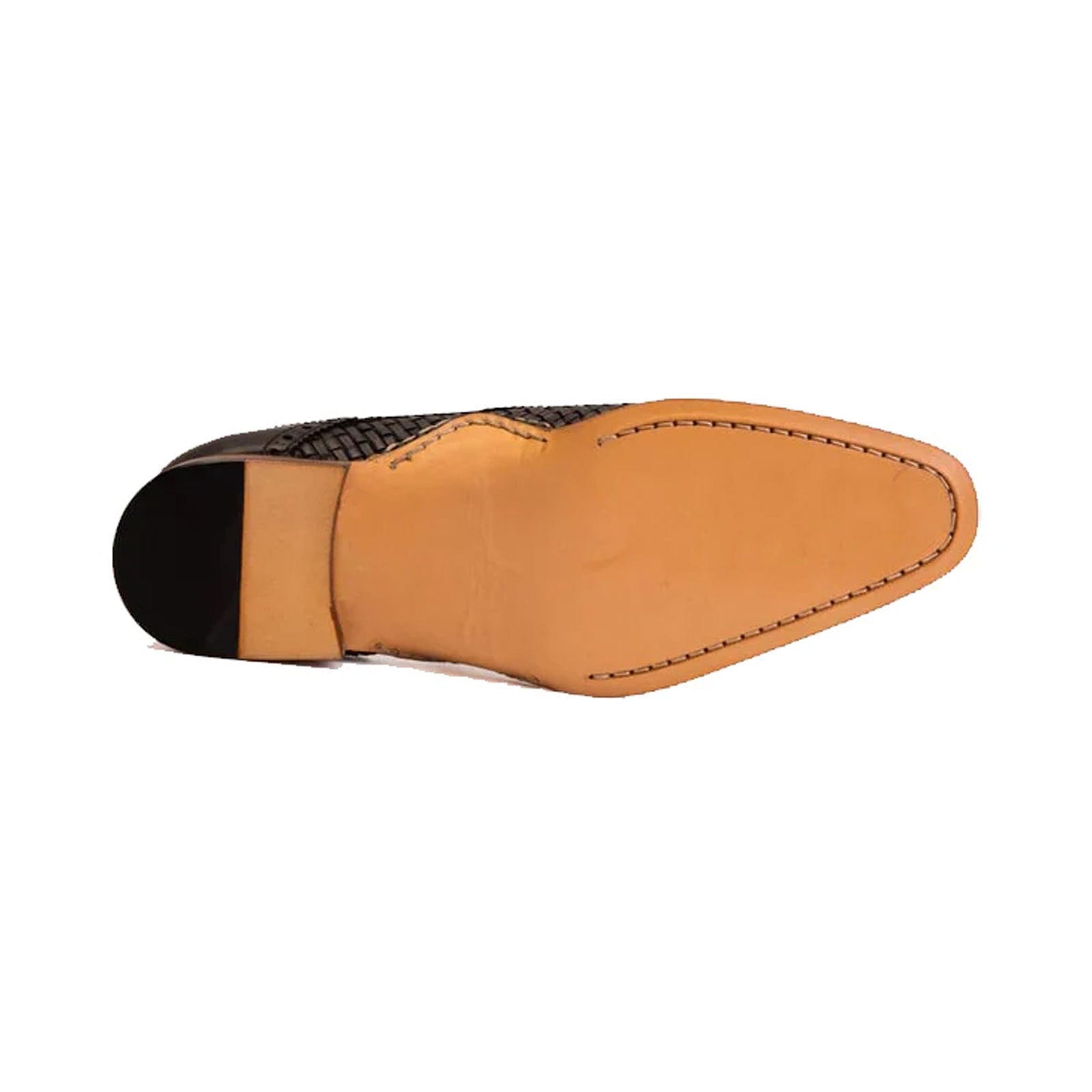 Brown Leather Single Strap Monk Shoe - Milanese Leather