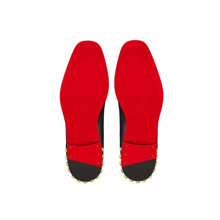 Coal Leather Gold Studded Chelsea Boots - Milanese Leather