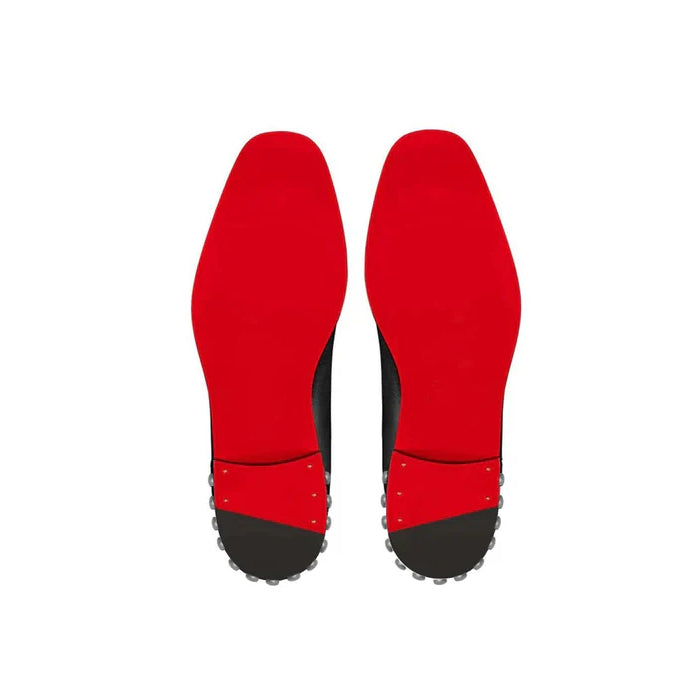 Coal Leather Silver Studded Chelsea Boots - Milanese Leather