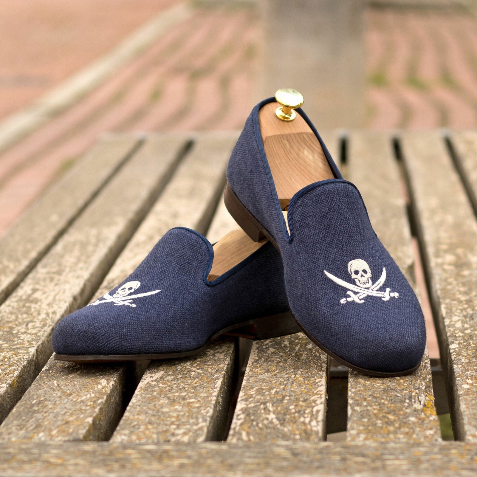 Embroidered Albert Slippers SARK - Milanese Leather