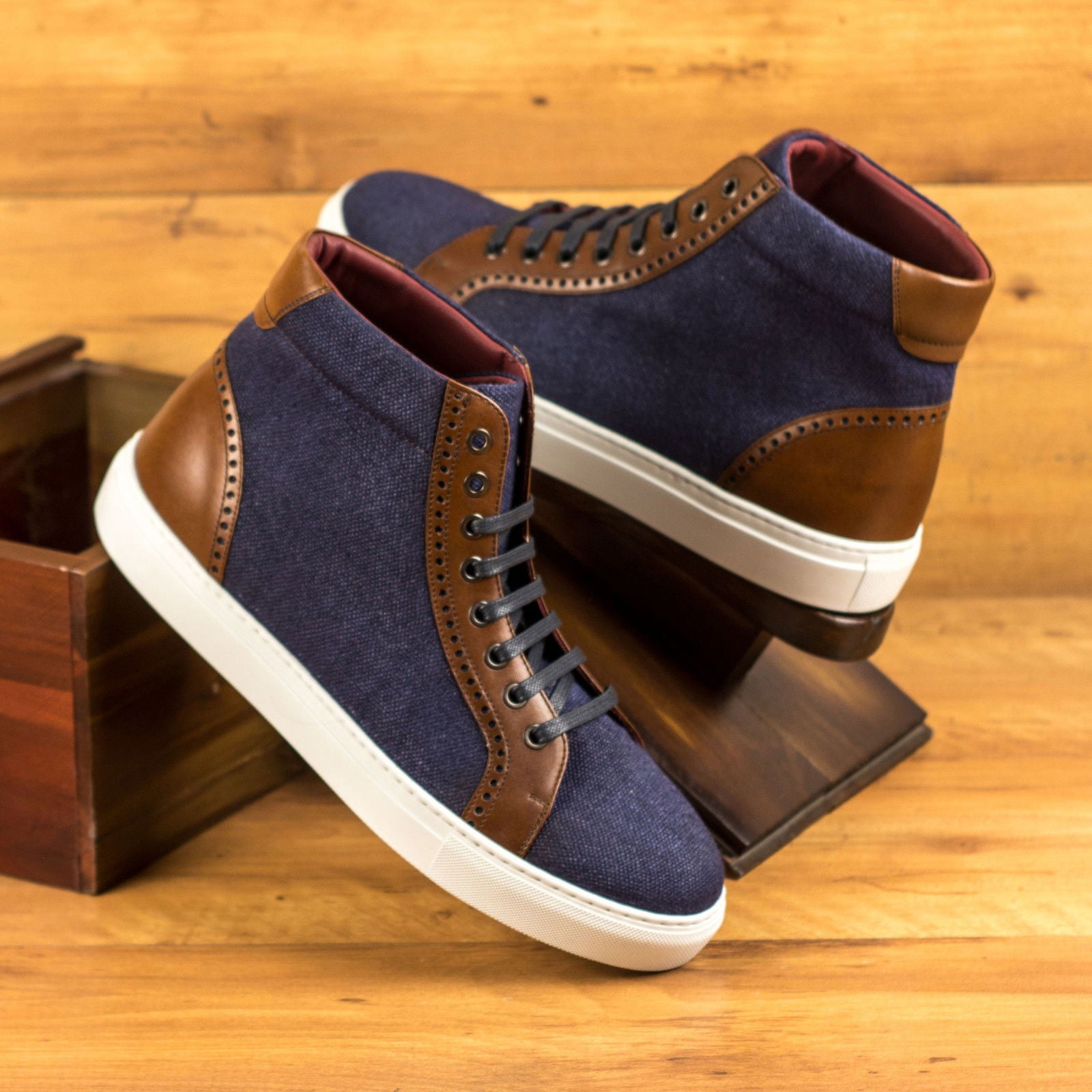 High-Top Brogue Sneakers SANFRAN - Milanese Leather