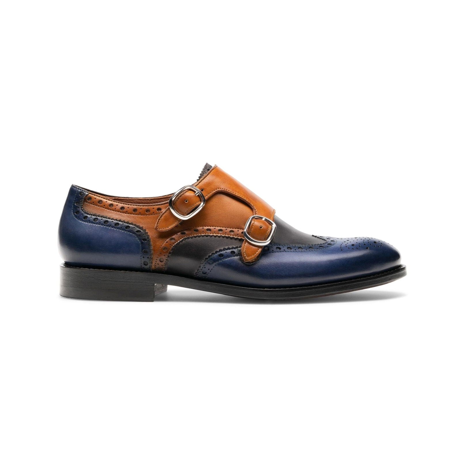 Kaila Navy Grey Cuero - Milanese Leather