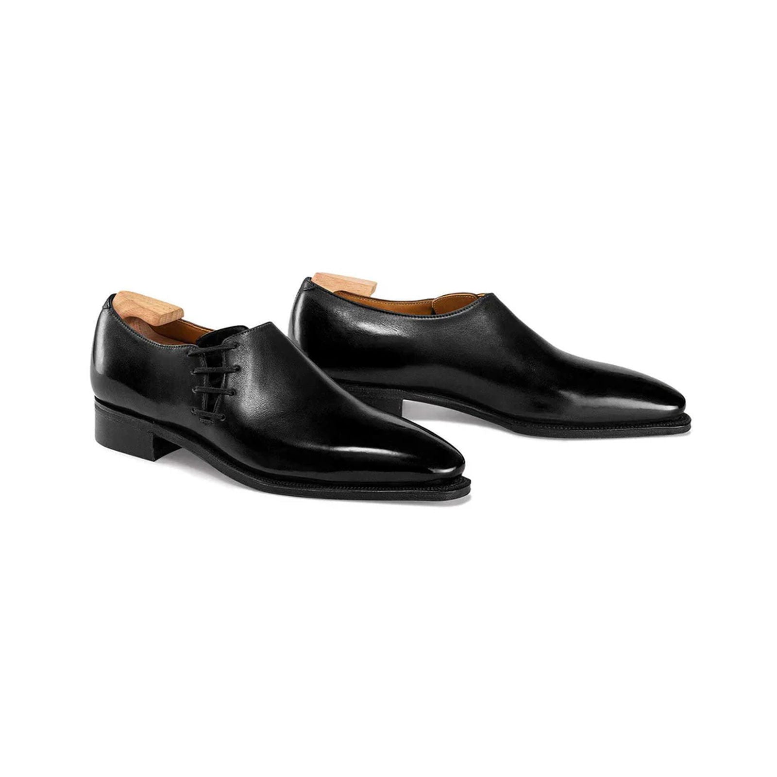 Lateral Lace Calf Leather Black - Milanese Leather