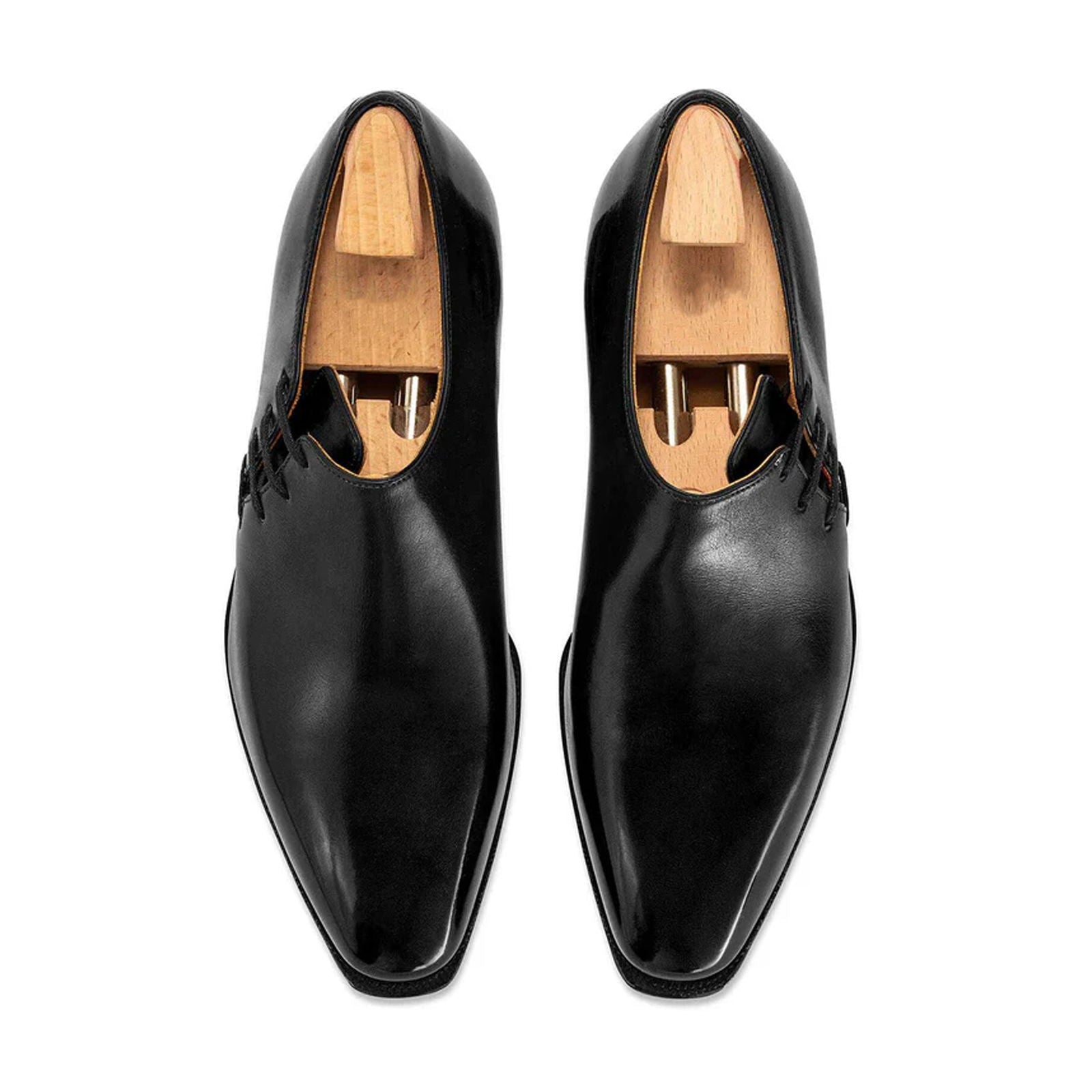 Lateral Lace Calf Leather Black - Milanese Leather