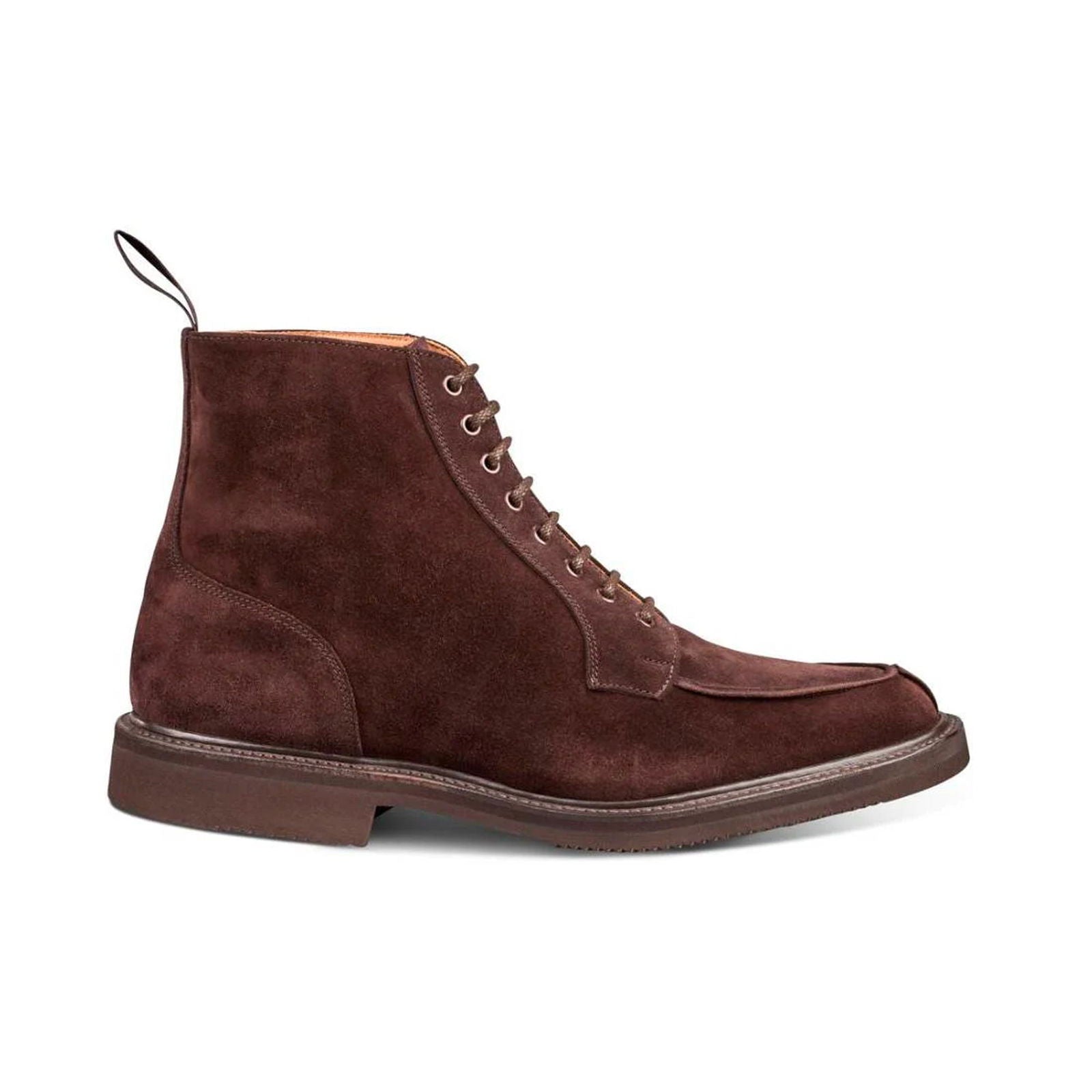 Lawrence Apron Front Derby Boot Coffee Suede - Milanese Leather