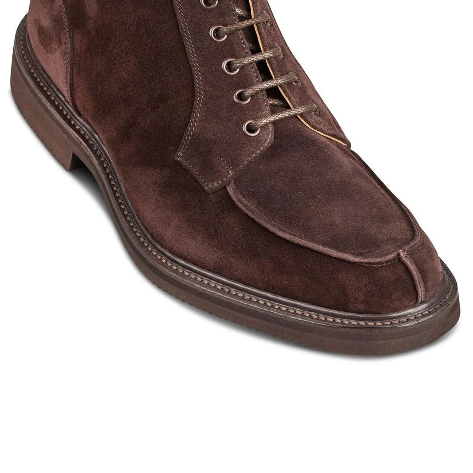 Lawrence Apron Front Derby Boot Coffee Suede - Milanese Leather