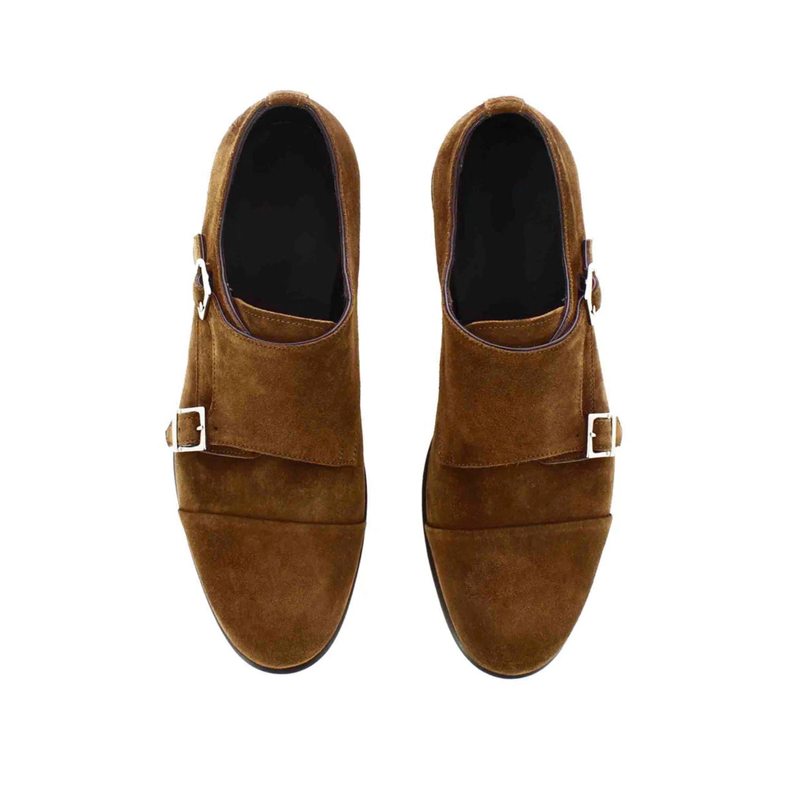 Light Brown Double Monk Strap Shoe - Milanese Leather