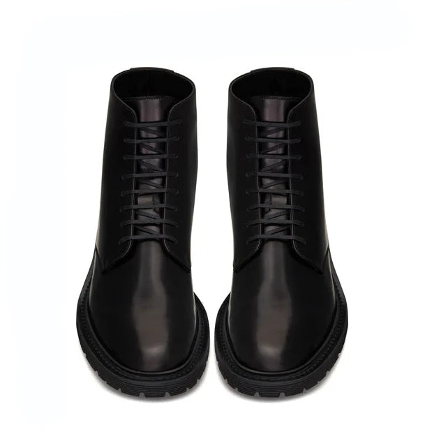 Matilda Short Lace-Up Boots - Milanese Leather