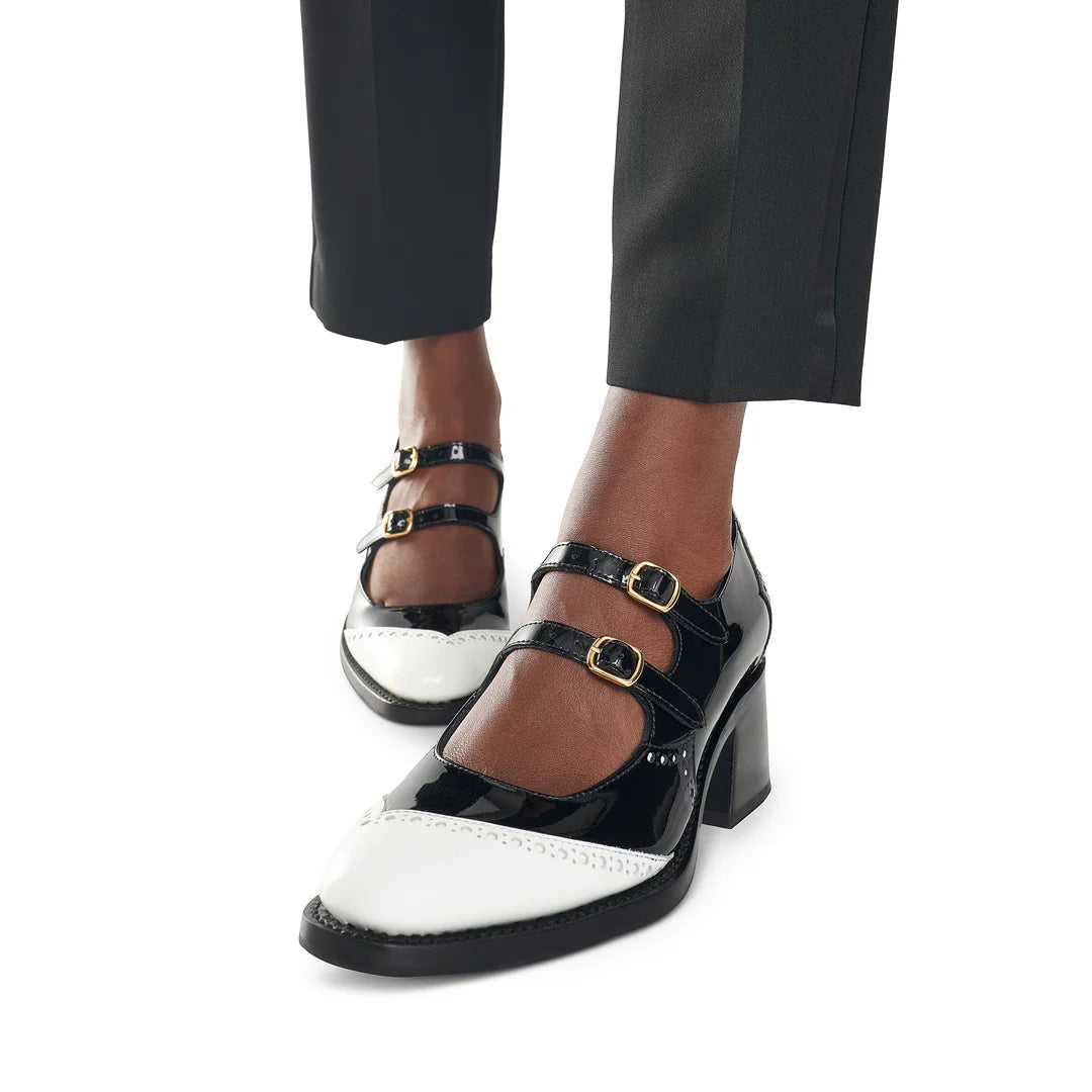 Miss Amelie Mary Jane Black - Milanese Leather