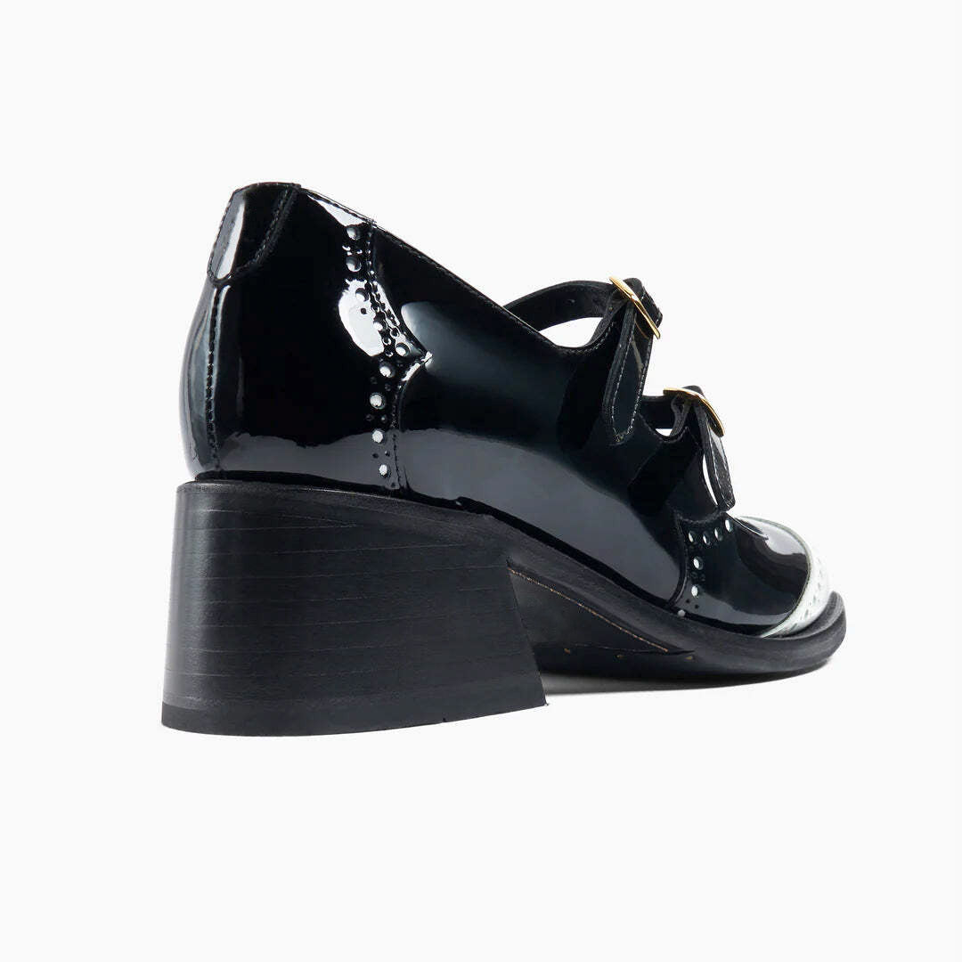 Miss Amelie Mary Jane Black - Milanese Leather