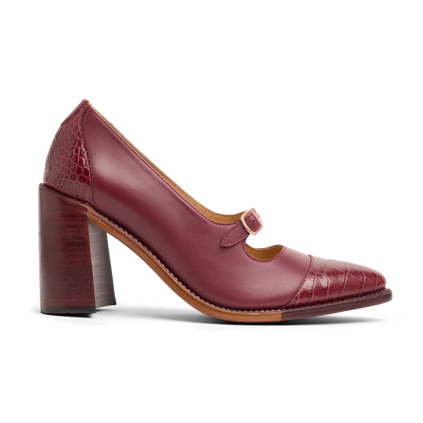Miss Eliza High Heel Berry Croc - Milanese Leather