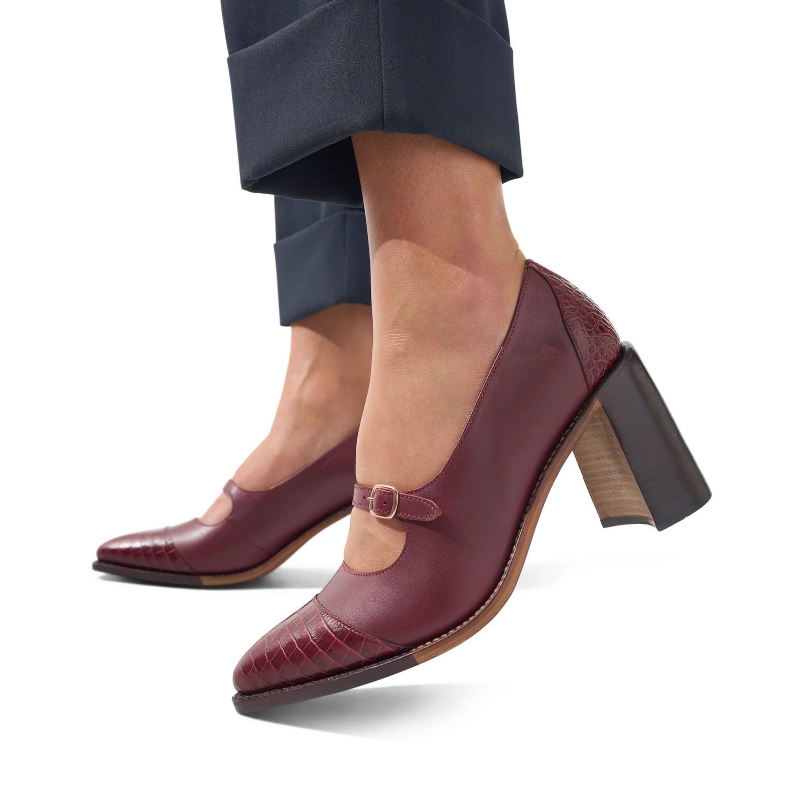 Miss Eliza High Heel Berry Croc - Milanese Leather