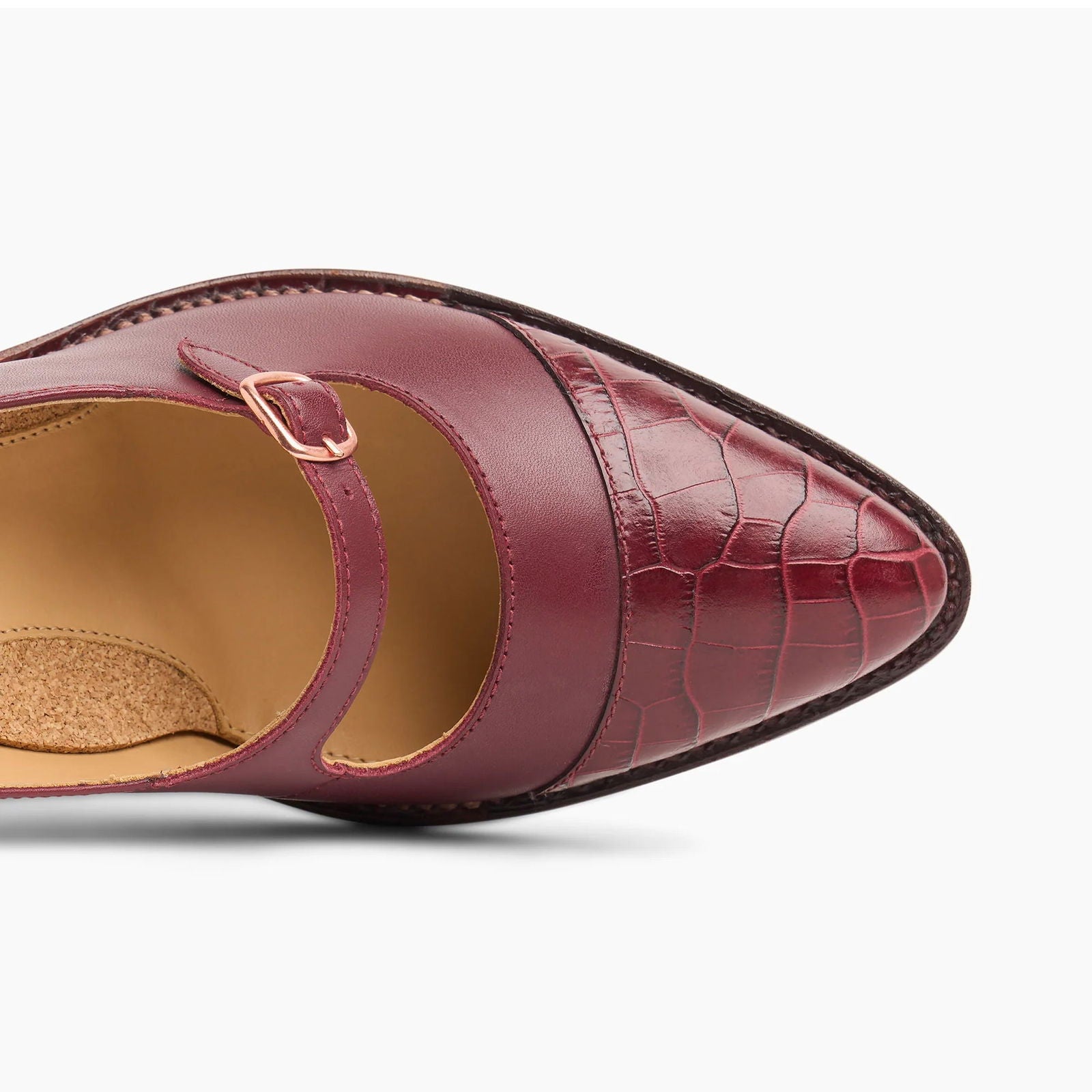 Miss Eliza High Heel Berry Croc - Milanese Leather