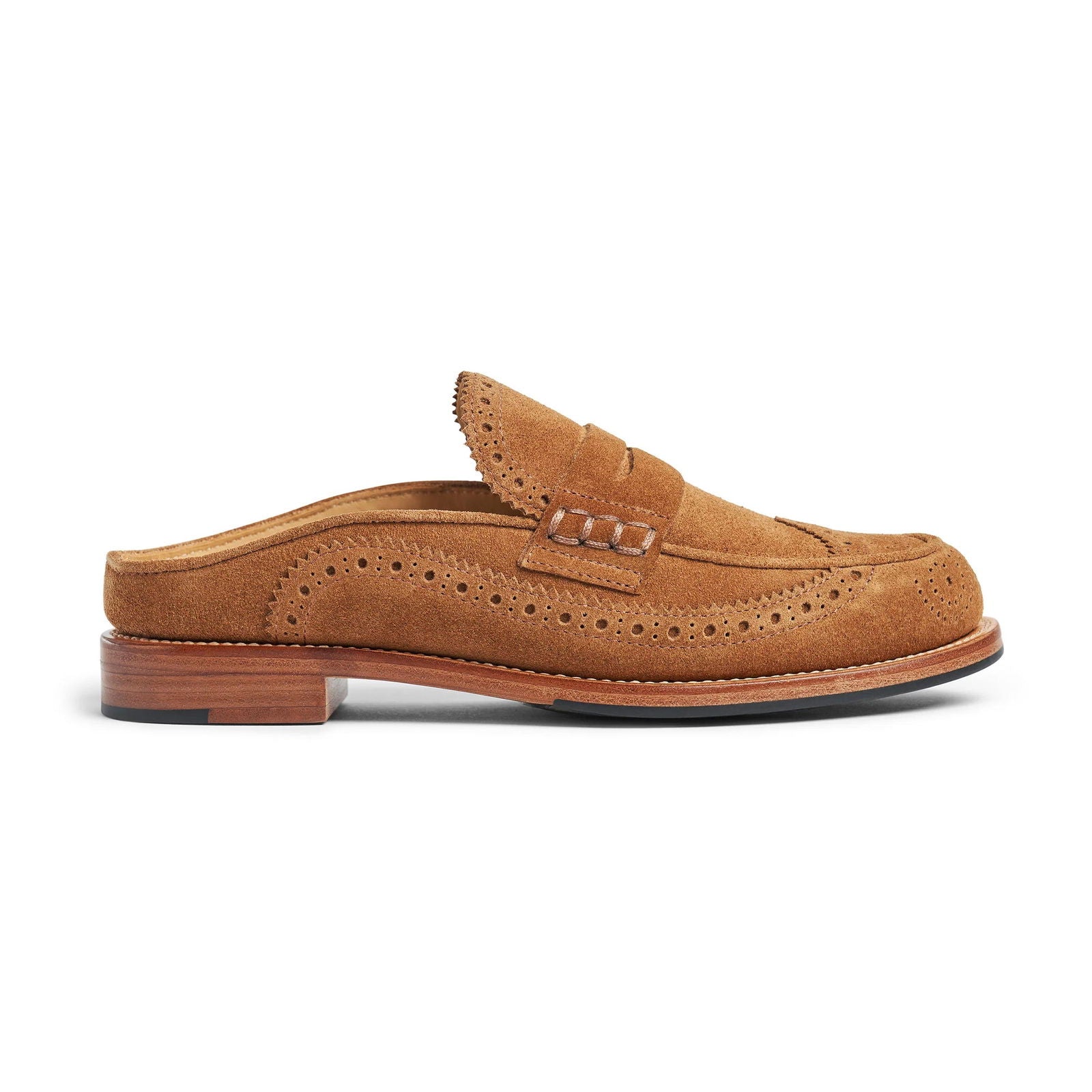 Miss Emma Mule Cognac Suede - Milanese Leather