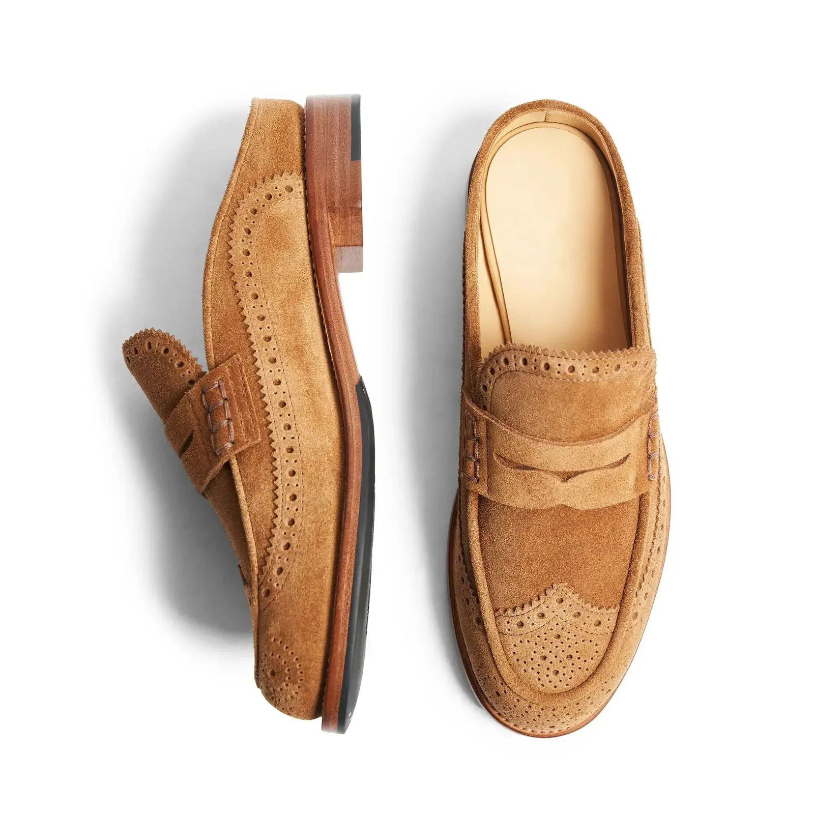 Miss Emma Mule Cognac Suede - Milanese Leather