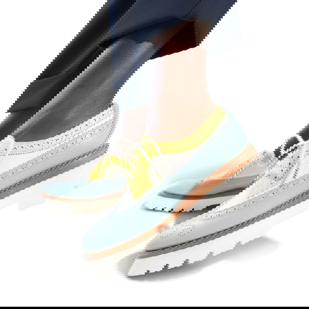 Miss Lucy Derby Neon Seafoam - Milanese Leather