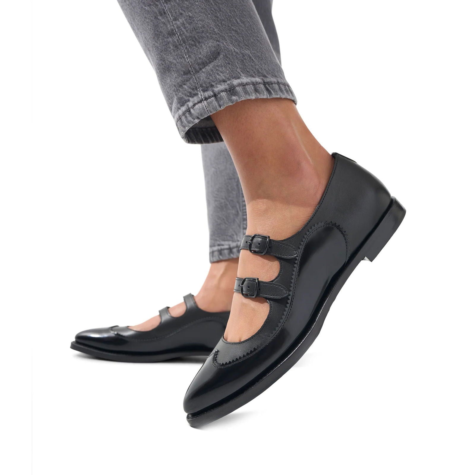 Miss Margo Mary Jane Black - Milanese Leather