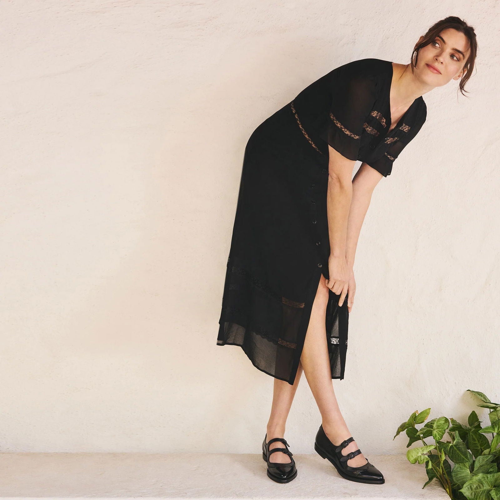 Miss Margo Mary Jane Black - Milanese Leather