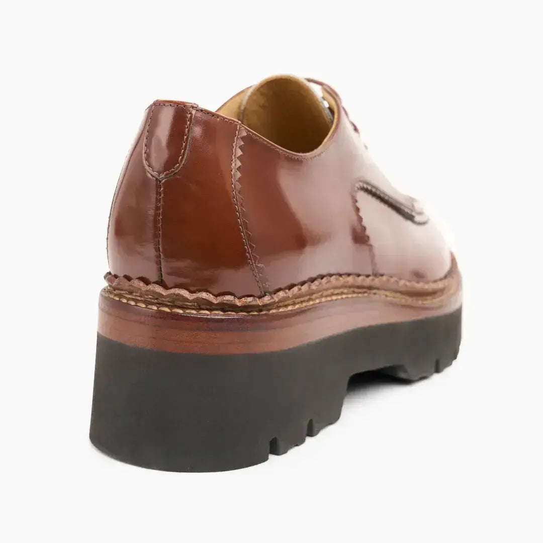 Mr. Teddy Derby Cognac & White - Milanese Leather