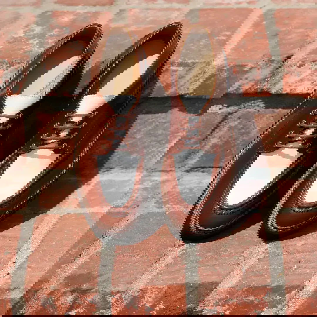 Mr. Teddy Derby Cognac & White - Milanese Leather