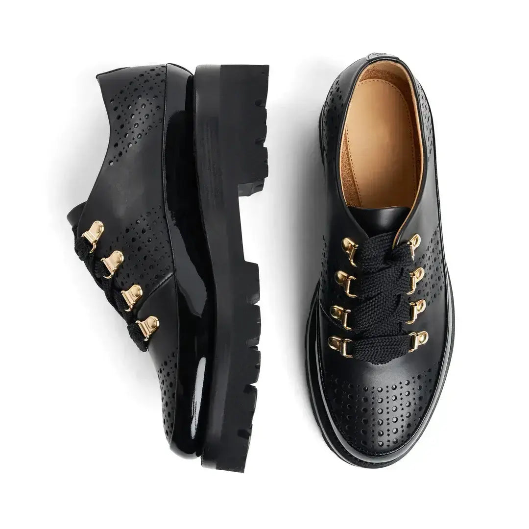 Ms. Josephine Oxford Black - Milanese Leather