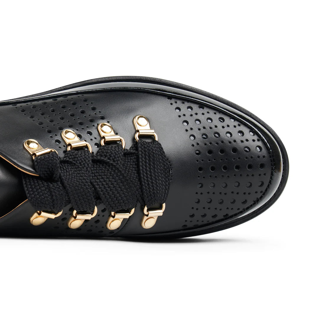 Ms. Josephine Oxford Black - Milanese Leather