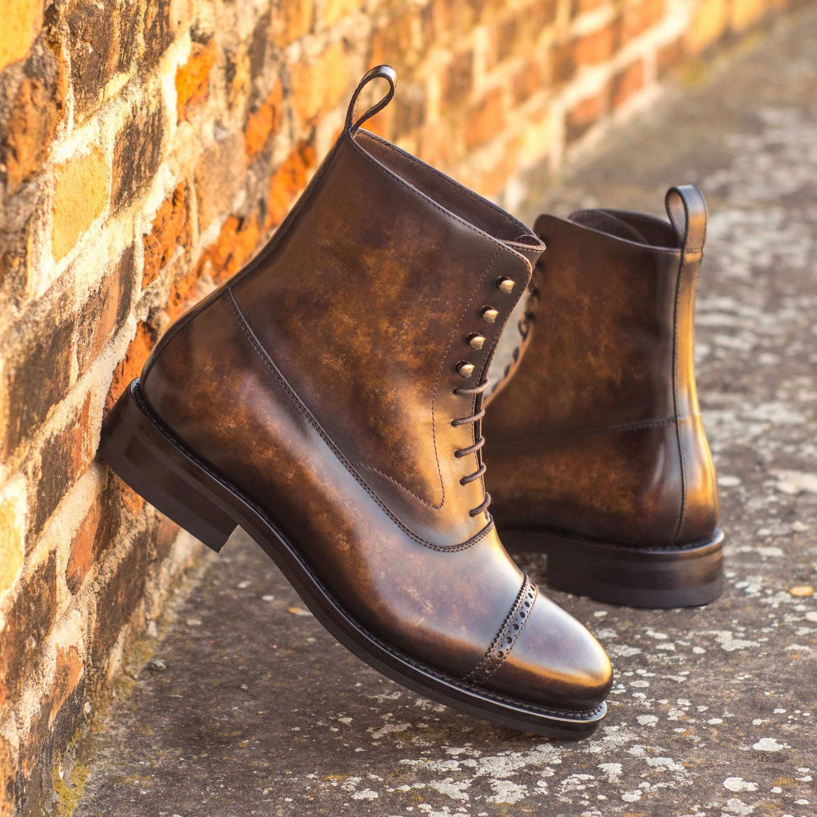 Patina Balmoral Boots FOOTMAN - Milanese Leather