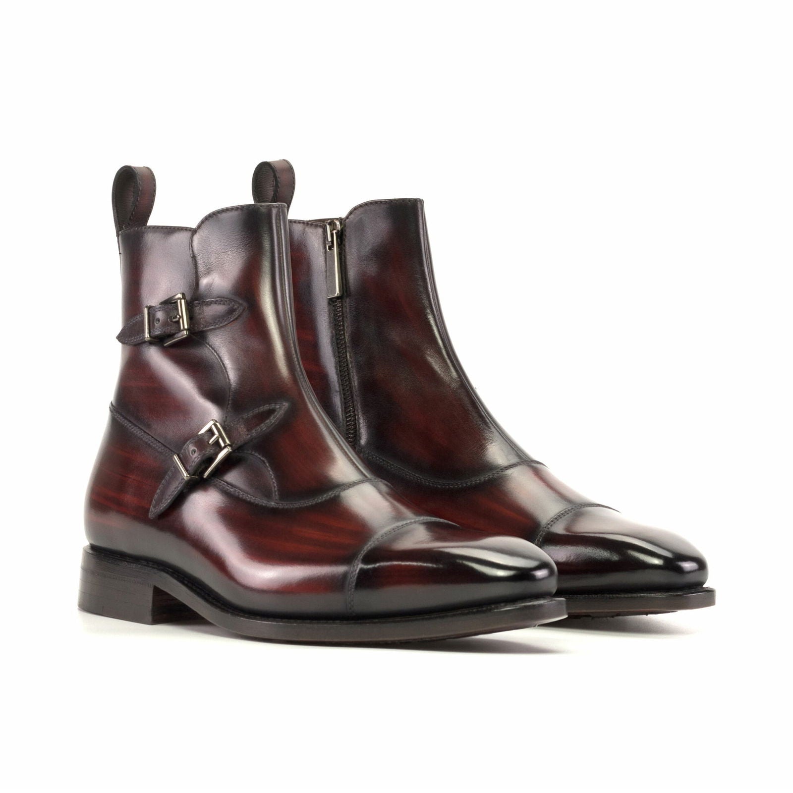 Patina Double Monk Boots FONTANE - Milanese Leather