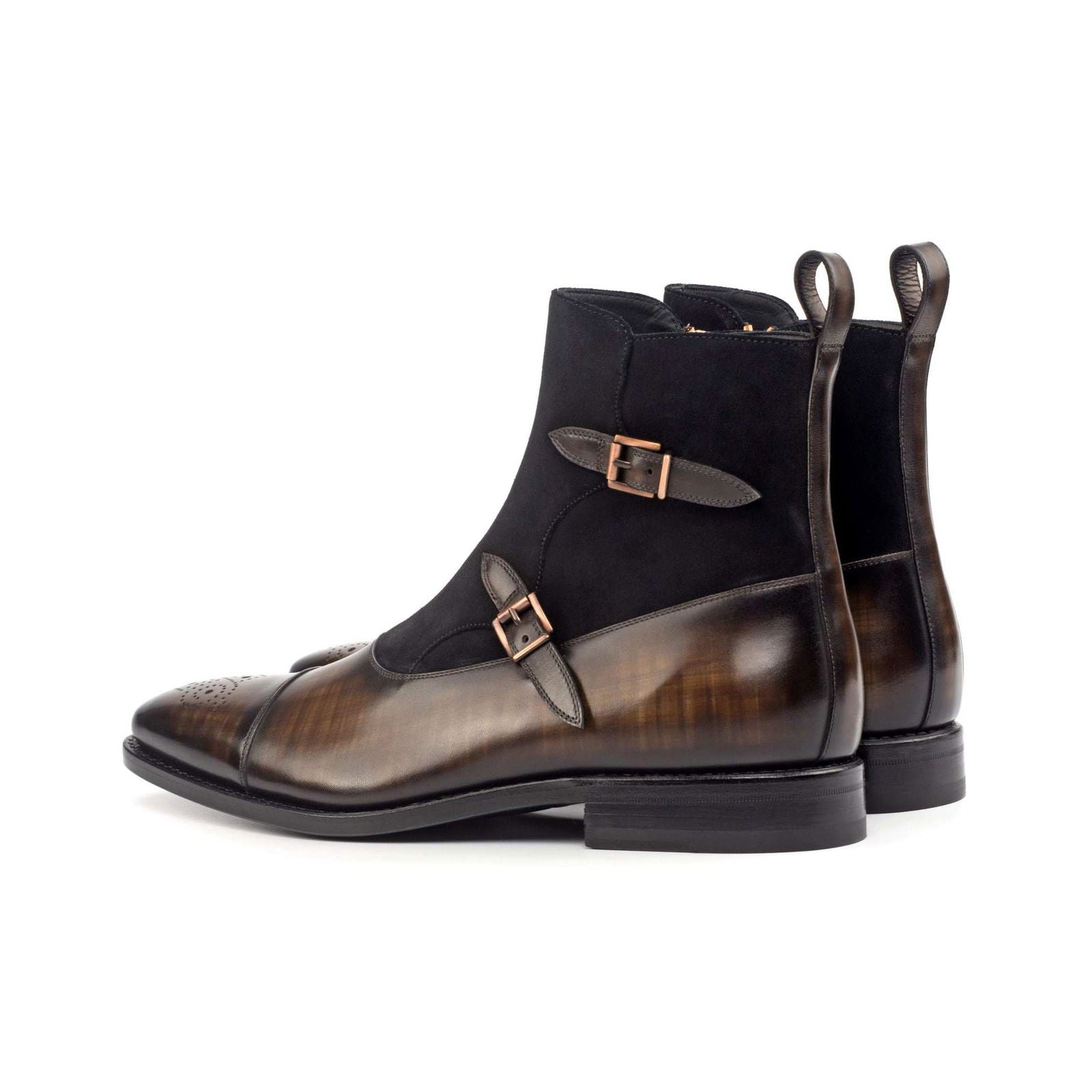 Patina Double Monk Boots LUCCHESE - Milanese Leather