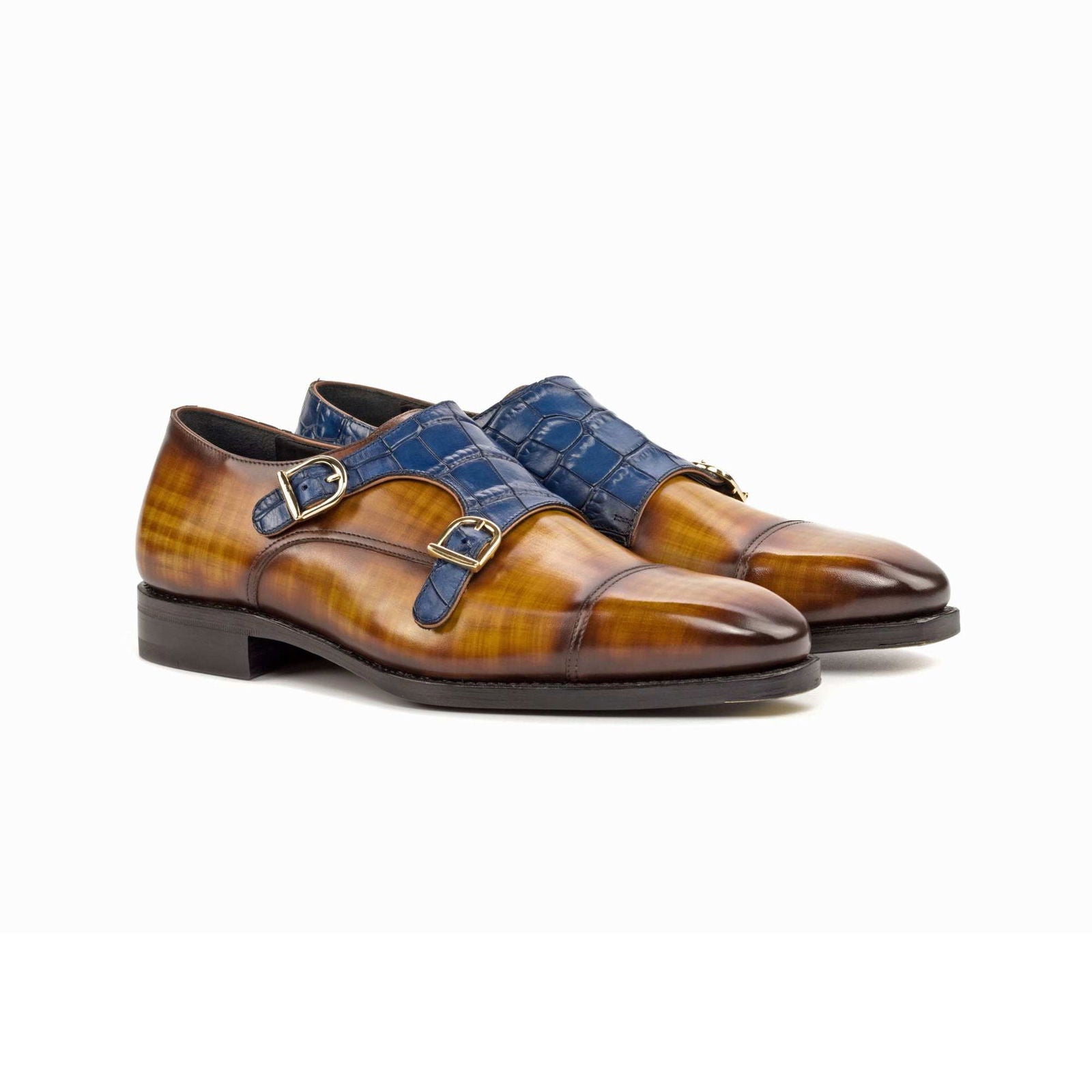 Patina Double Monk Shoes ACCENTI - Milanese Leather