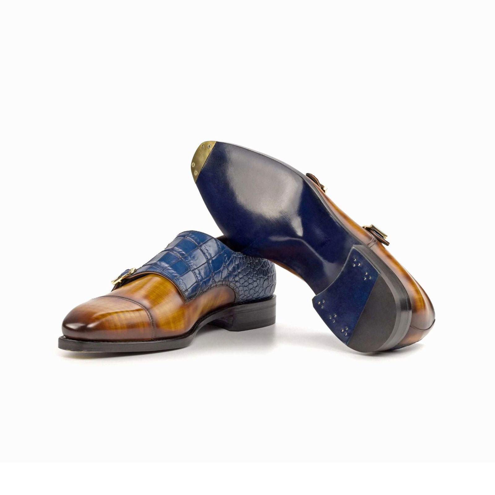 Patina Double Monk Shoes ACCENTI - Milanese Leather