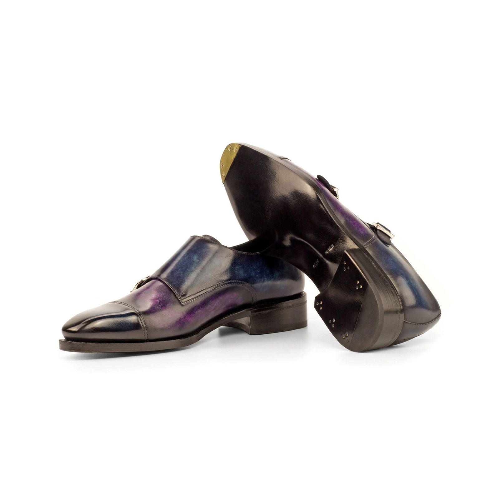 Patina Double Monk Shoes GIANCARLO - Milanese Leather