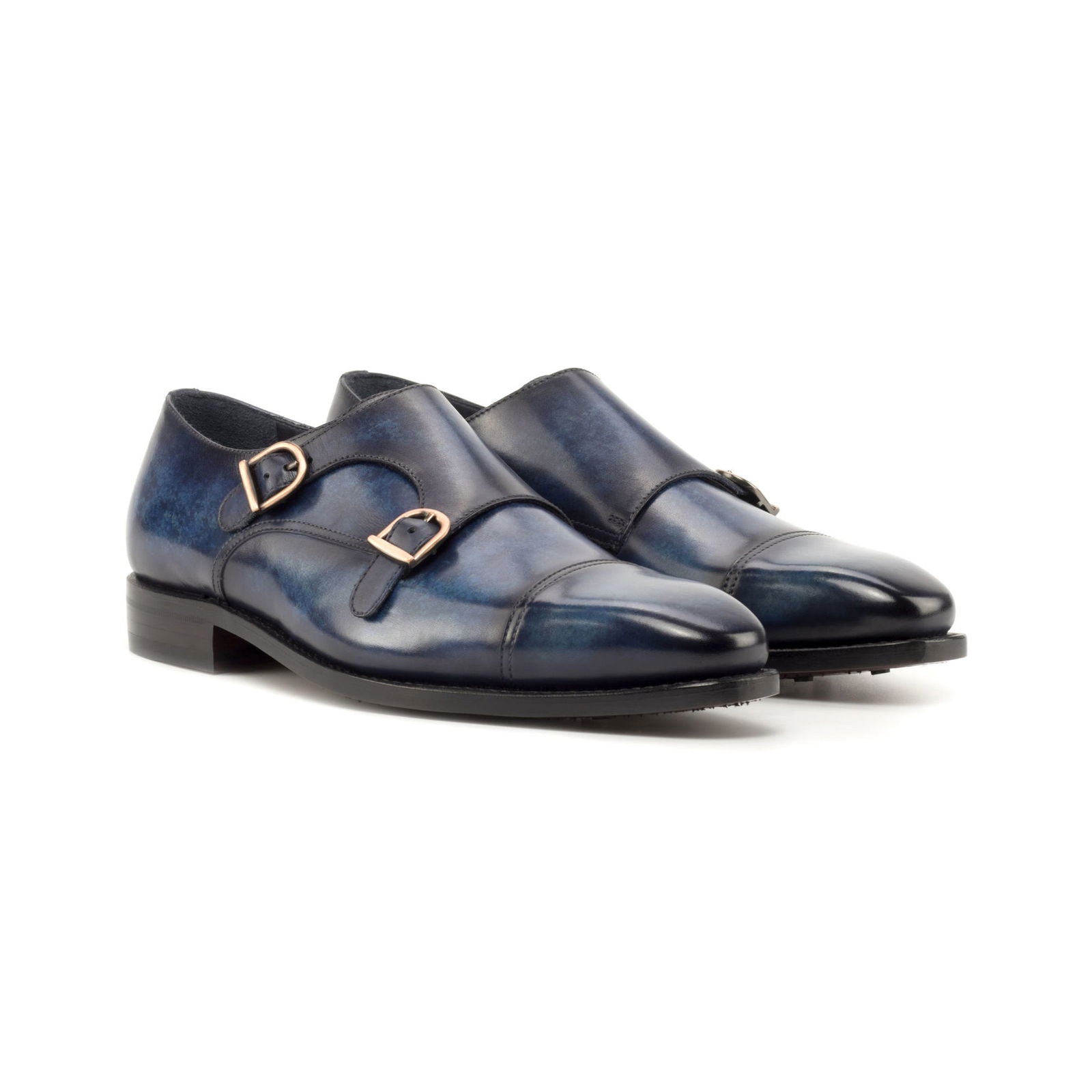 Patina Double Monk Shoes KLEINFELT - Milanese Leather