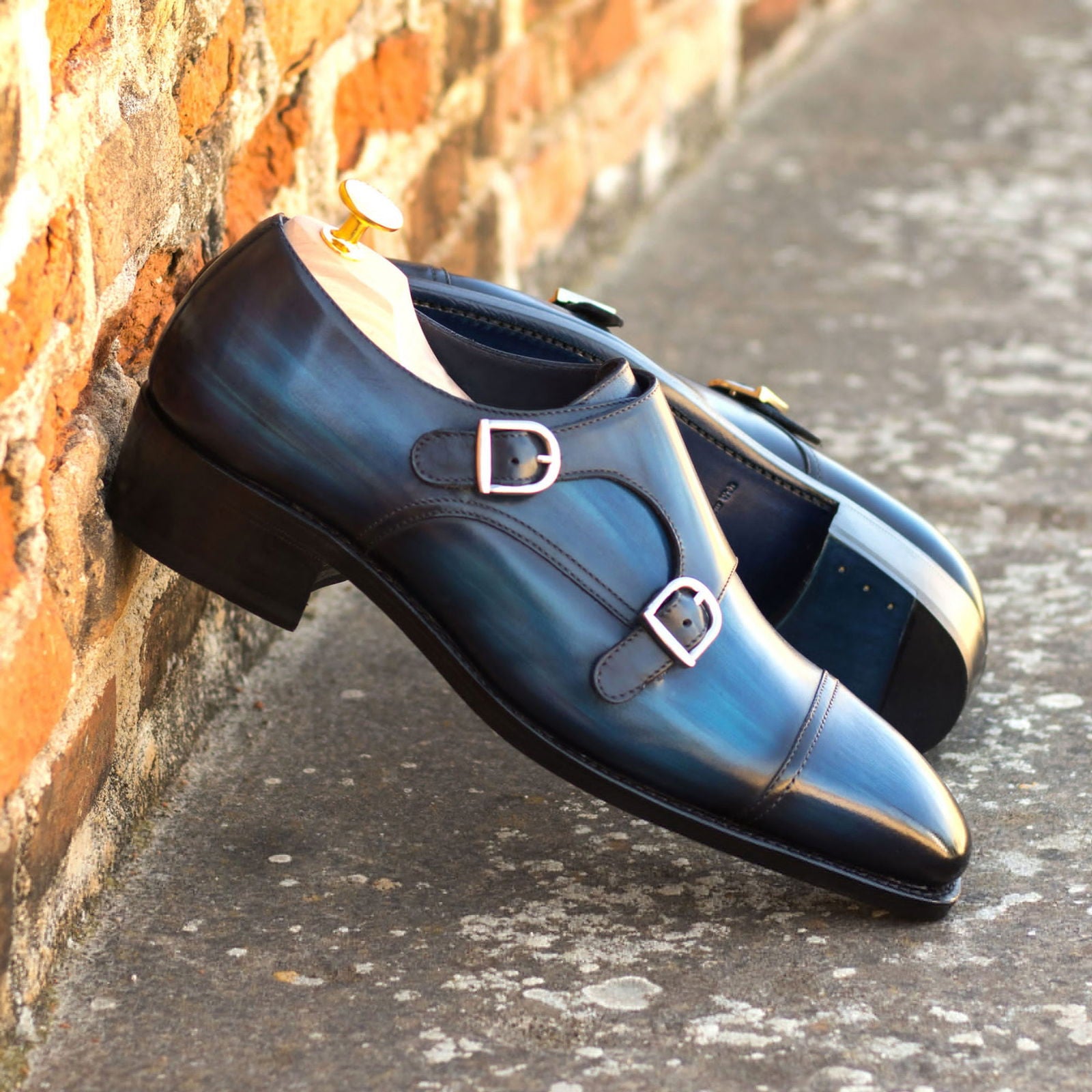 Patina Double Monk Shoes MAYARI - Milanese Leather
