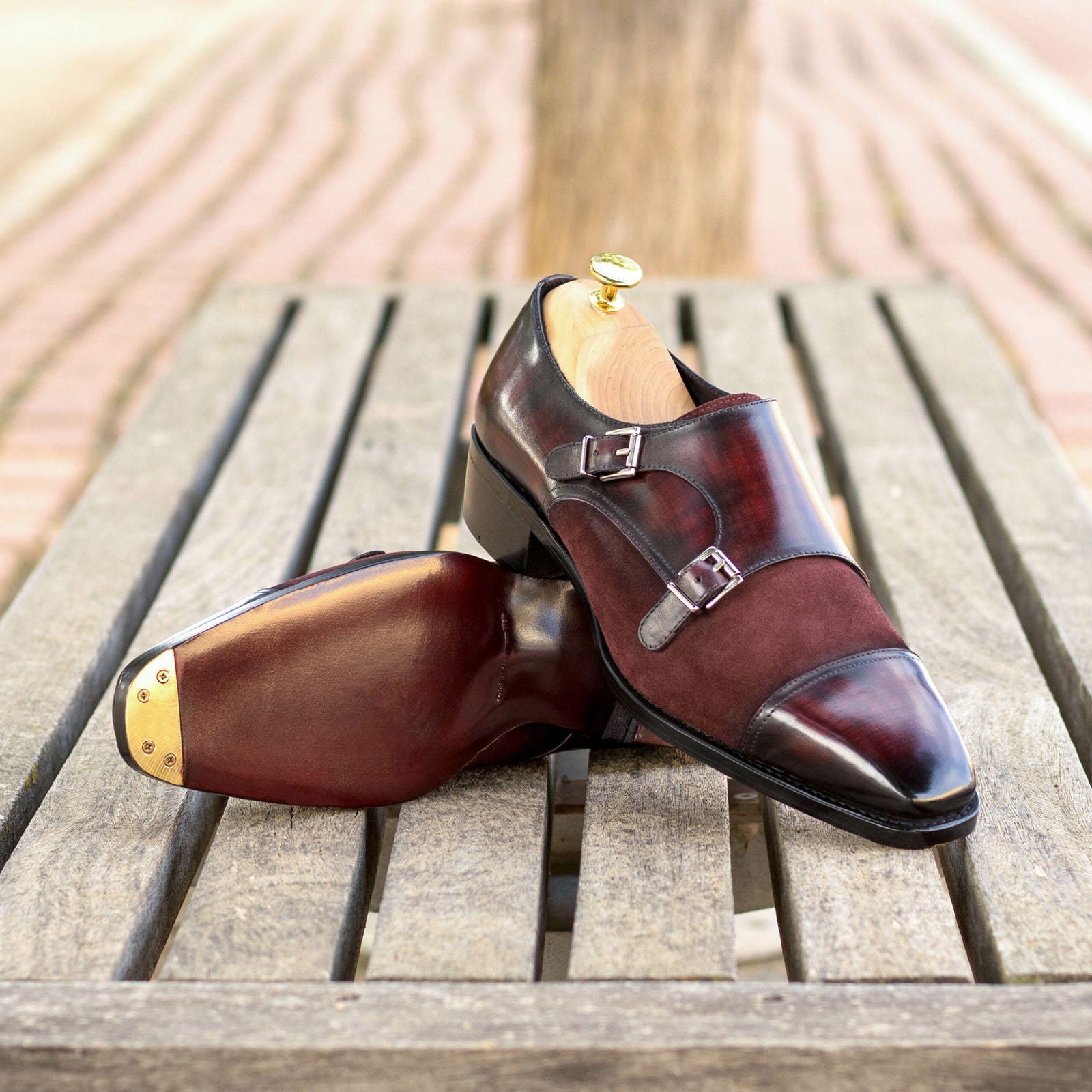 Patina Double Monk Shoes OHARA - Milanese Leather