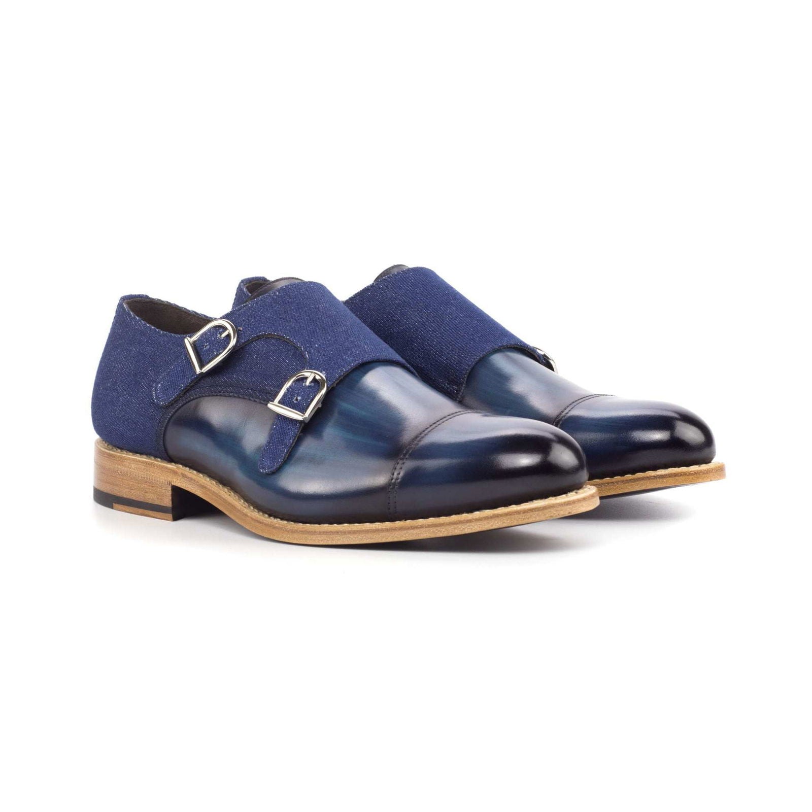 Patina Double Monk Shoes SELVEDGE - Milanese Leather
