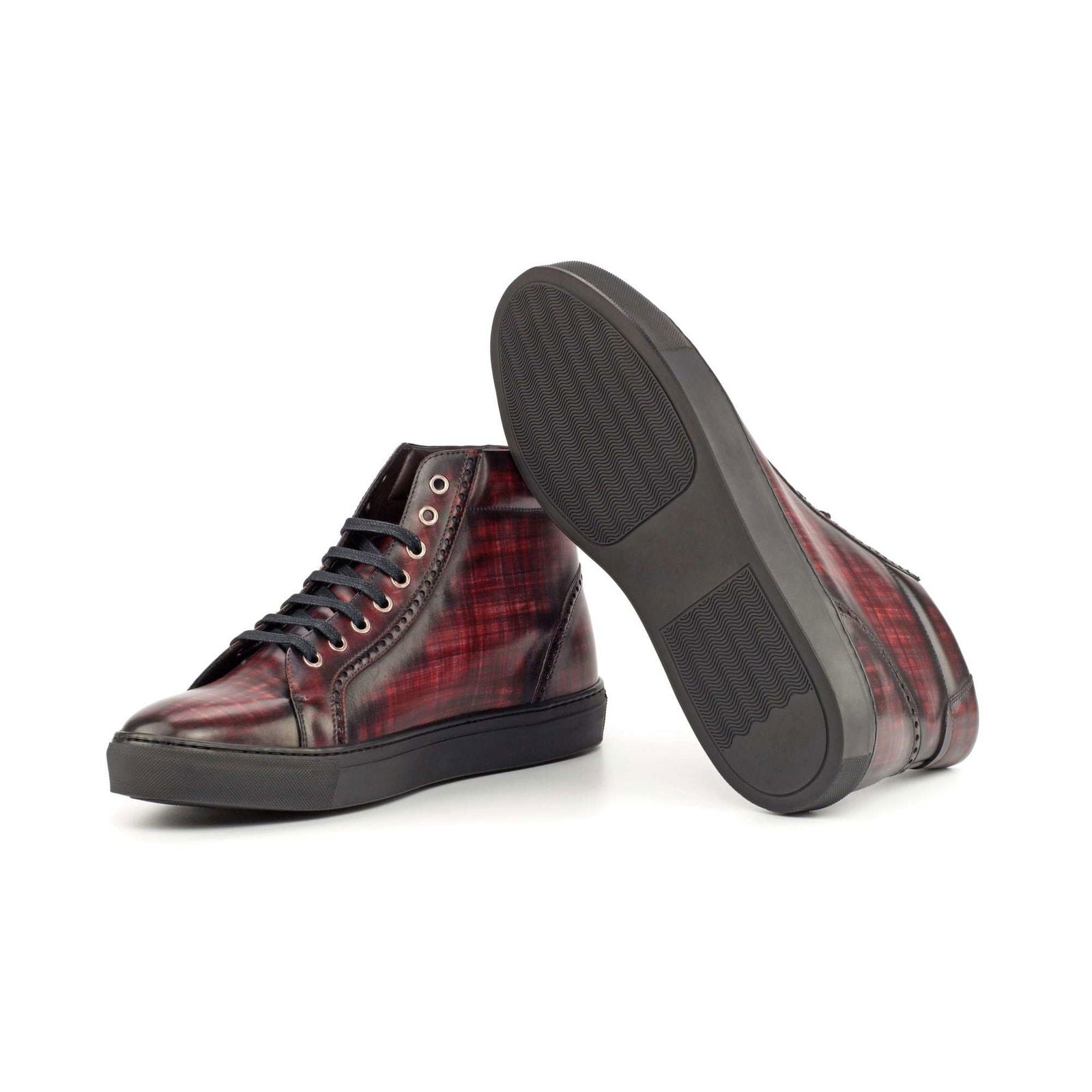 Patina High-Top Brogue Sneakers NICHOLL - Milanese Leather