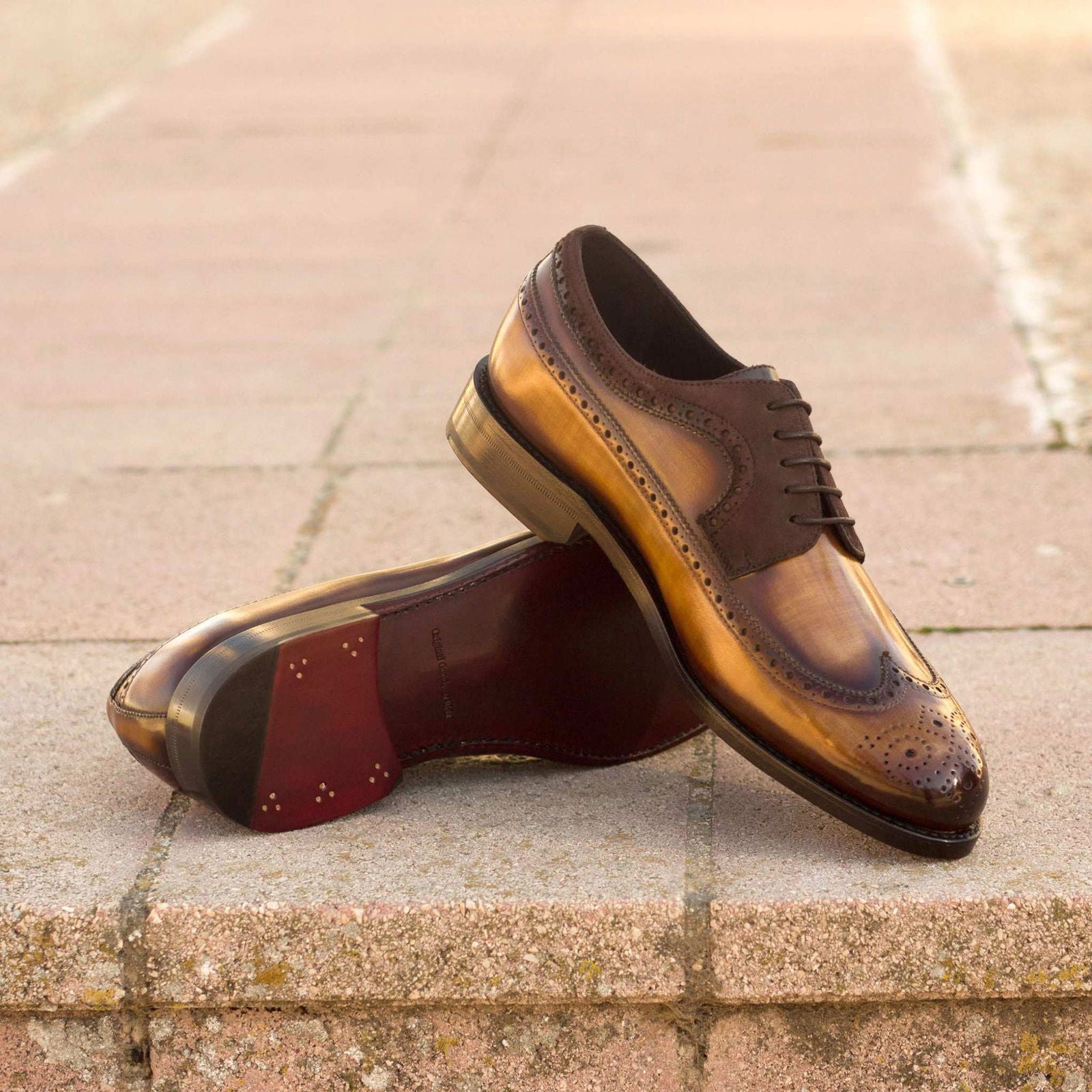 Patina Longwing Blucher Shoes ACARDO - Milanese Leather