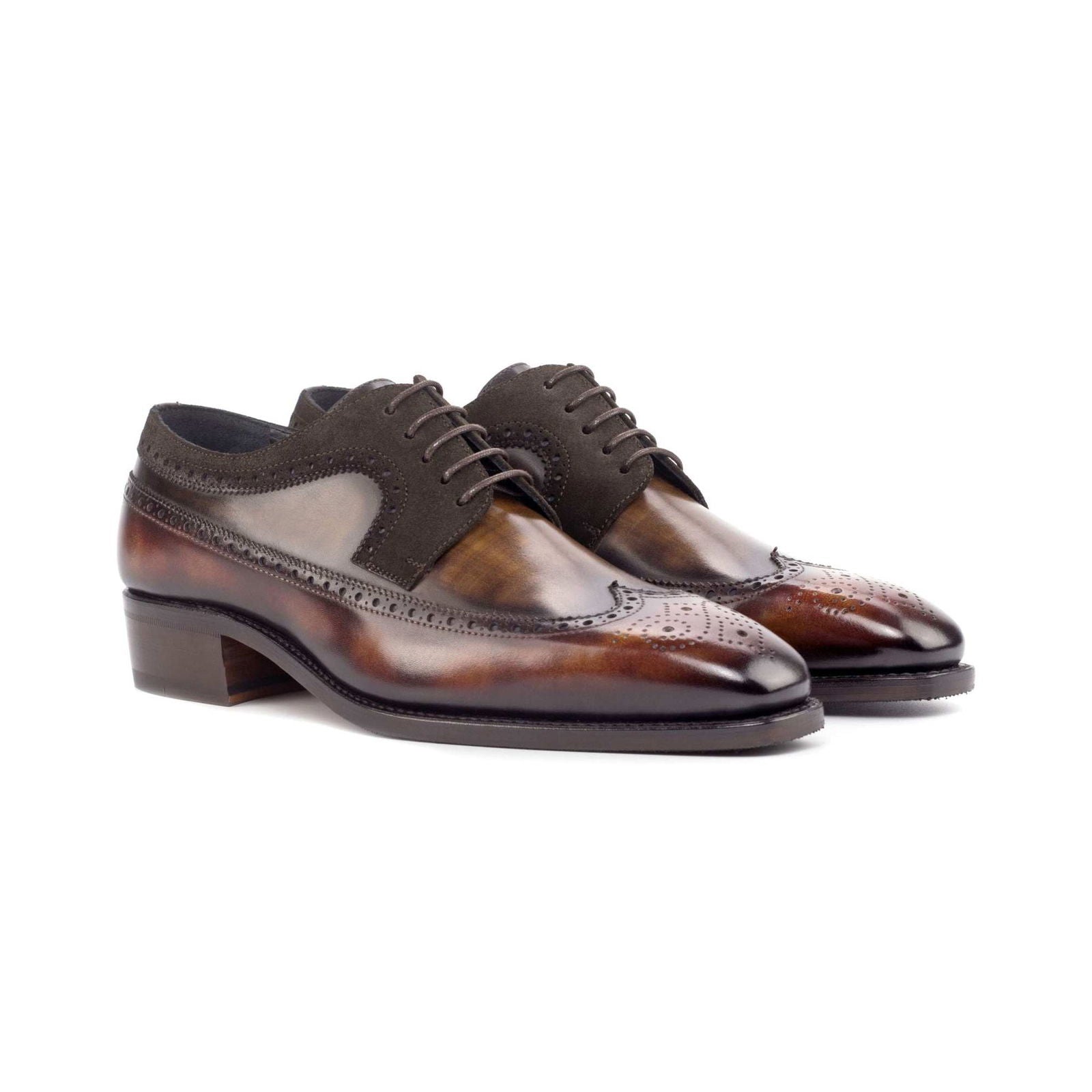 Patina Longwing Blucher Shoes BAUTA - Milanese Leather