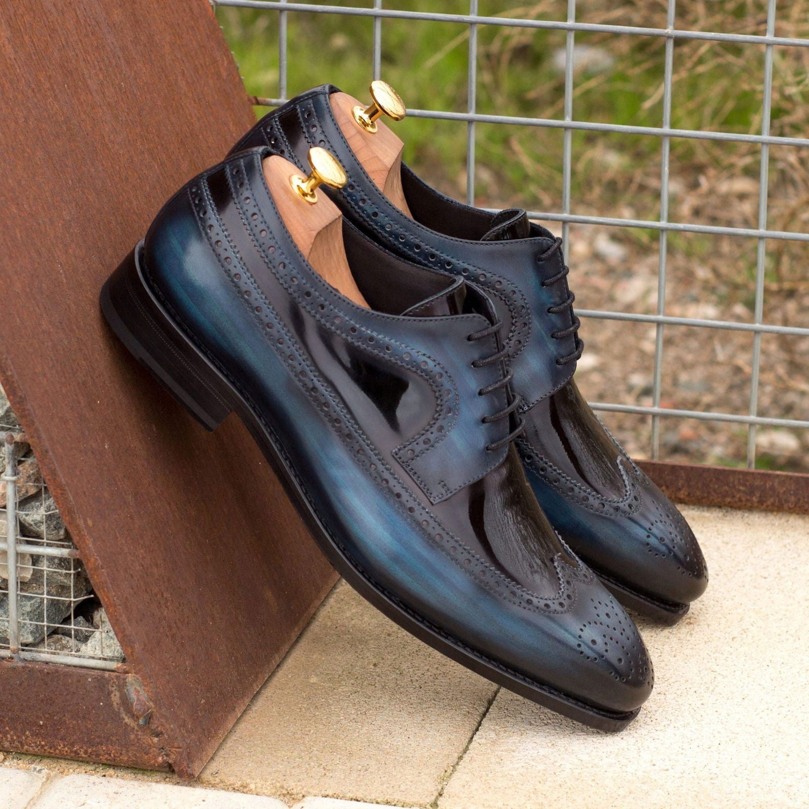 Patina Longwing Blucher Shoes NOCTO - Milanese Leather