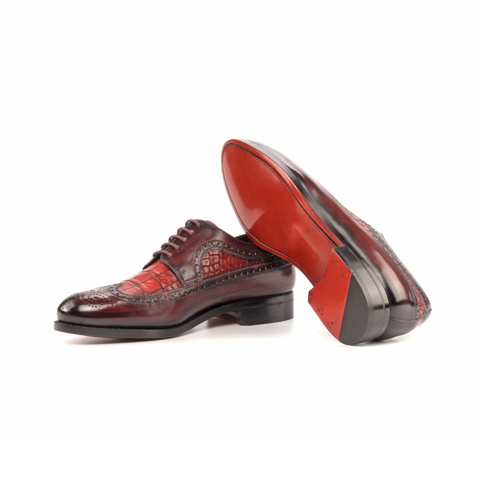 Patina Longwing Blucher Shoes PETRUCCI - Milanese Leather