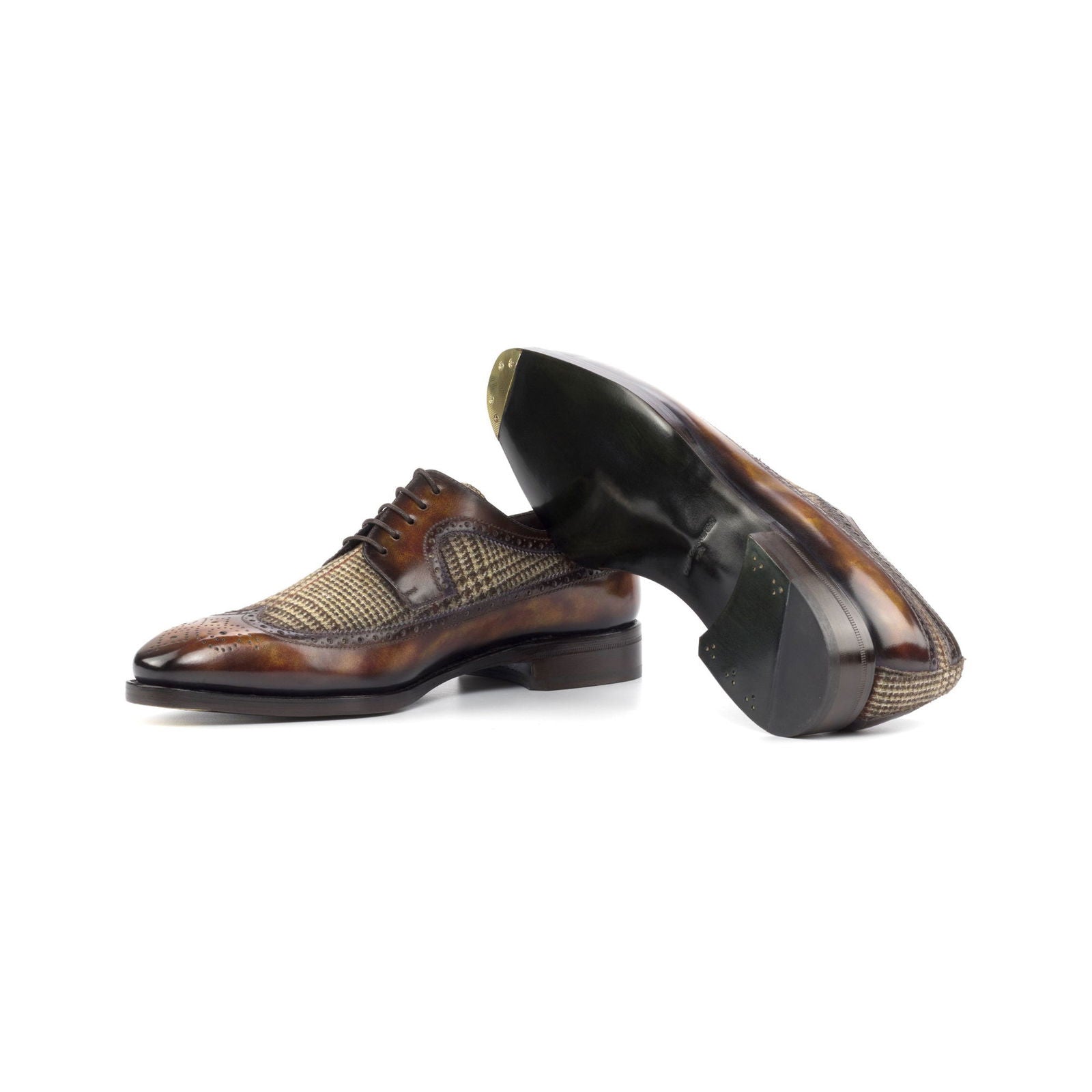 Patina Longwing Blucher Shoes REID - Milanese Leather