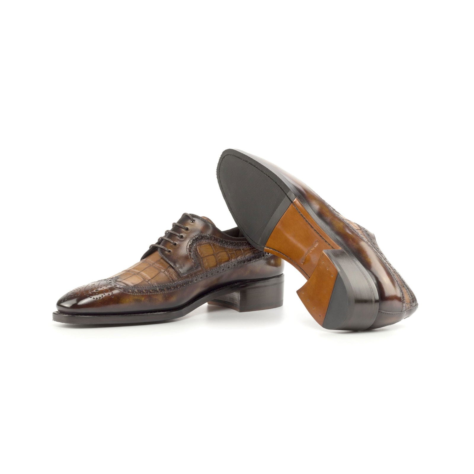 Patina Longwing Blucher Shoes VINALES - Milanese Leather