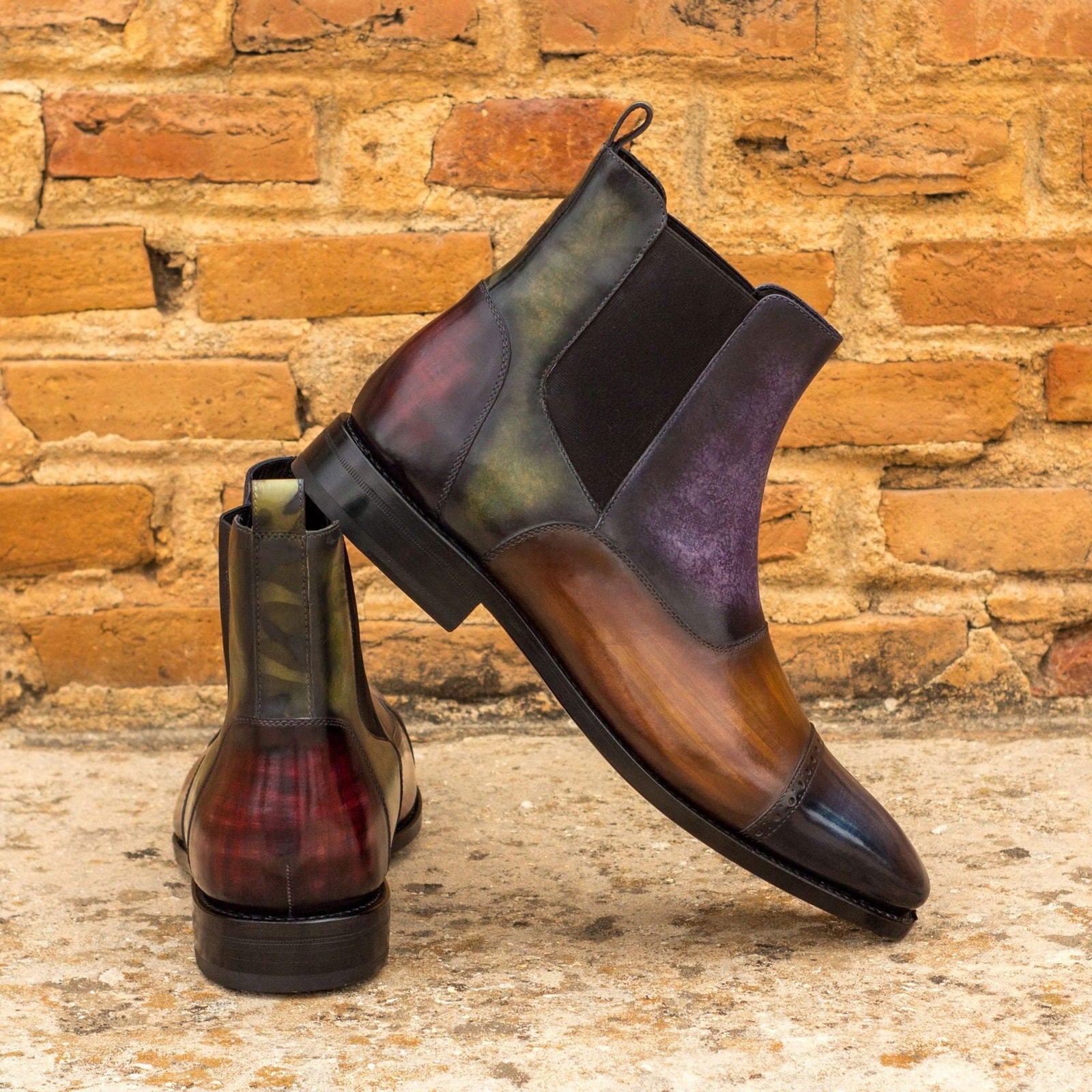 Patina Multi-Panel Chelsea Boots JOHNSON - Milanese Leather