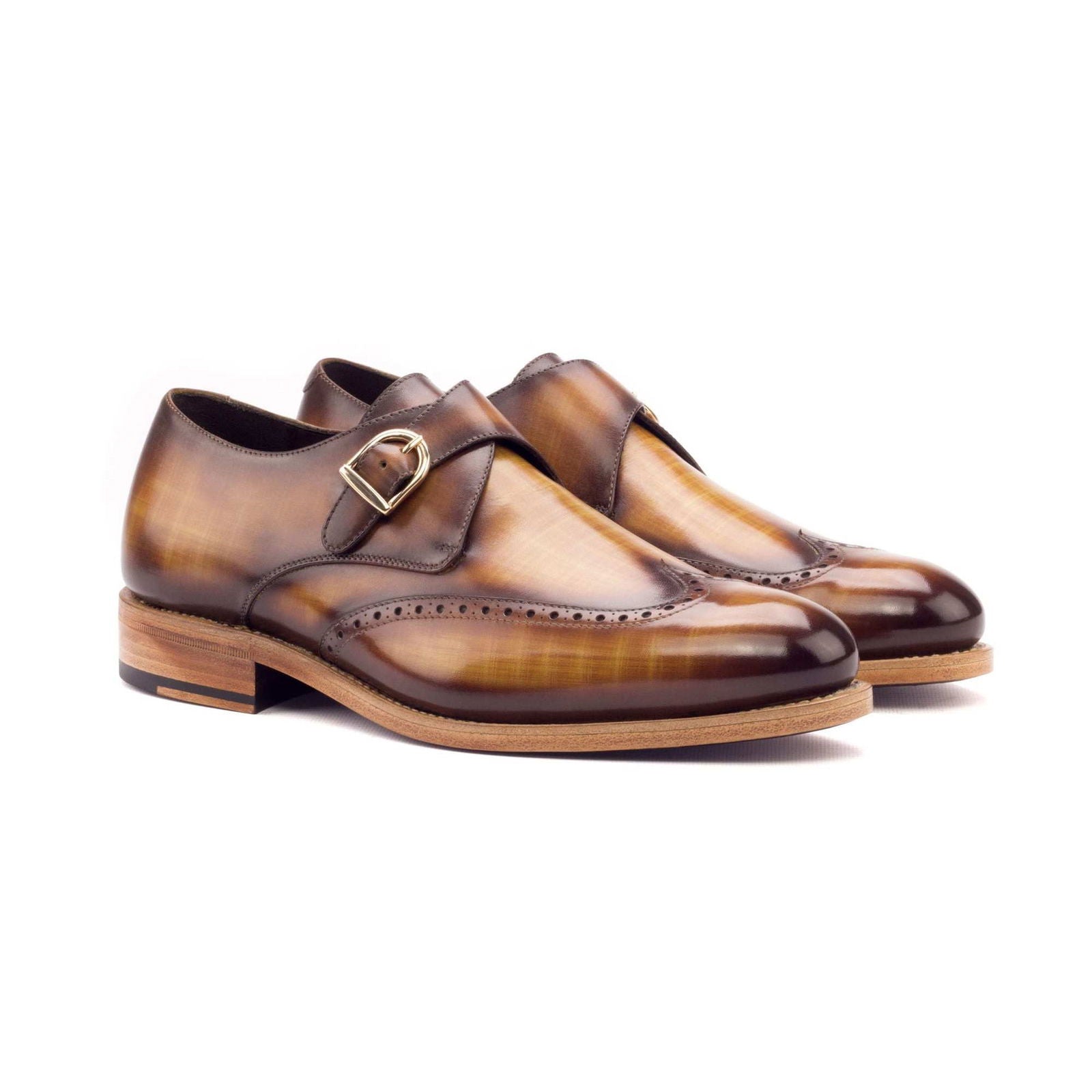 Patina Single Monk Shoes ABSOL - Milanese Leather