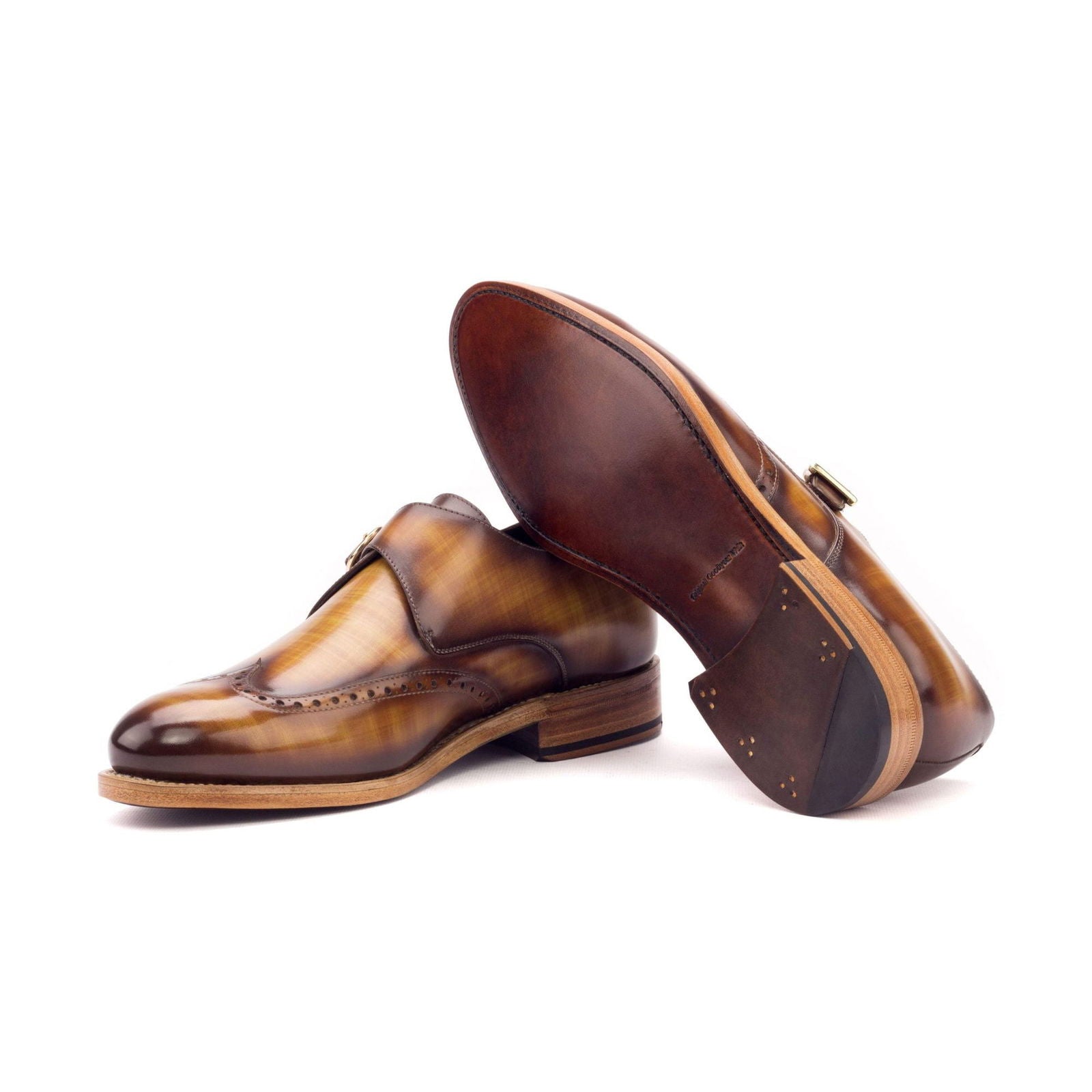Patina Single Monk Shoes ABSOL - Milanese Leather