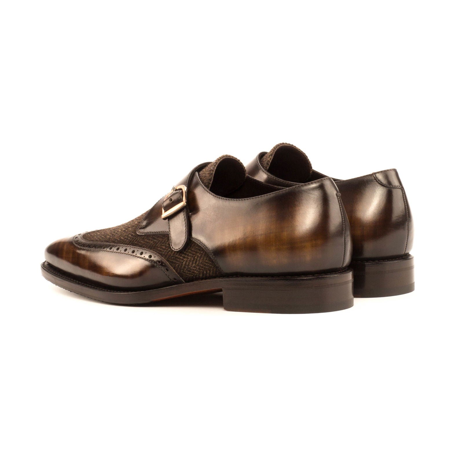 Patina Single Monk Shoes AIKEN - Milanese Leather