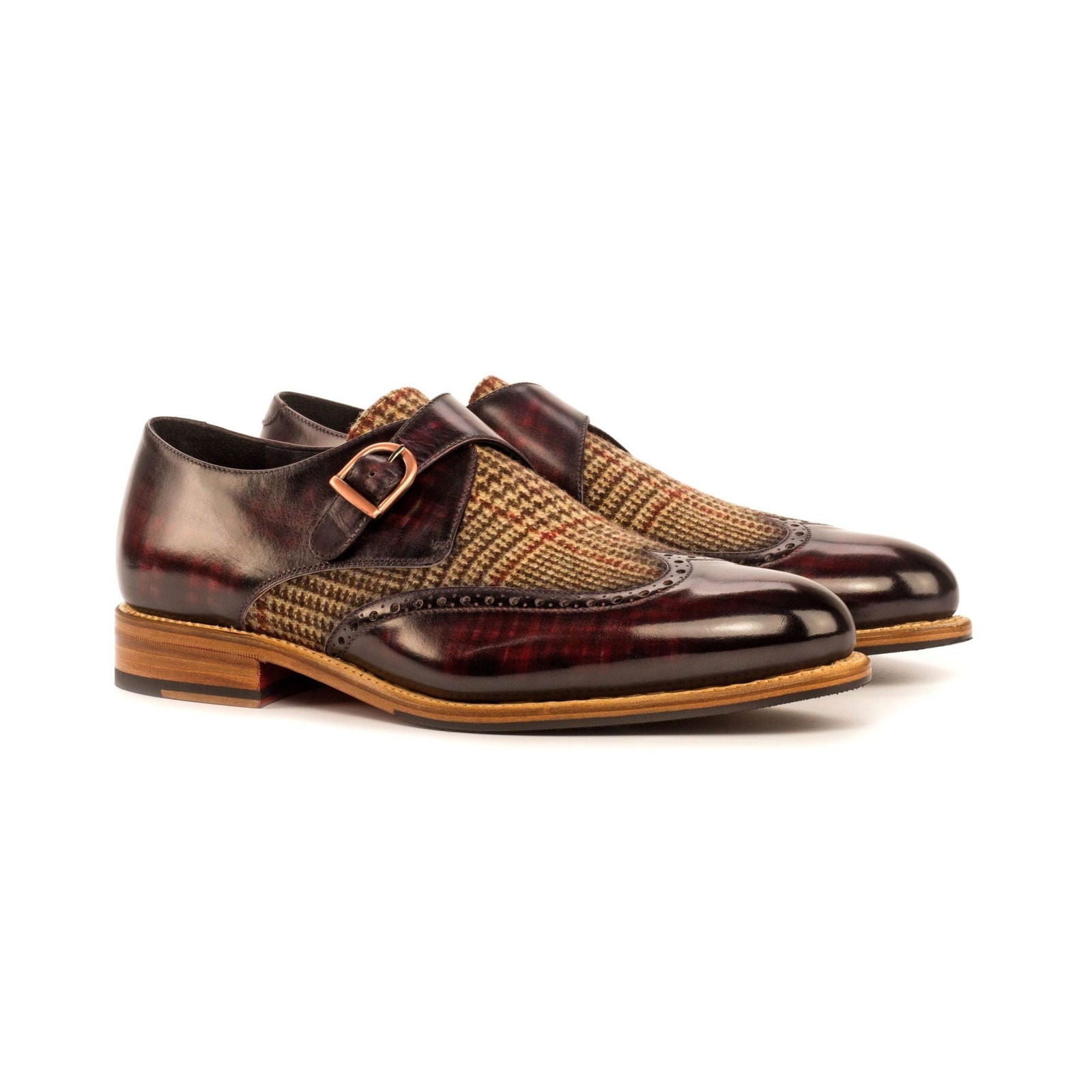 Patina Single Monk Shoes BRECON - Milanese Leather