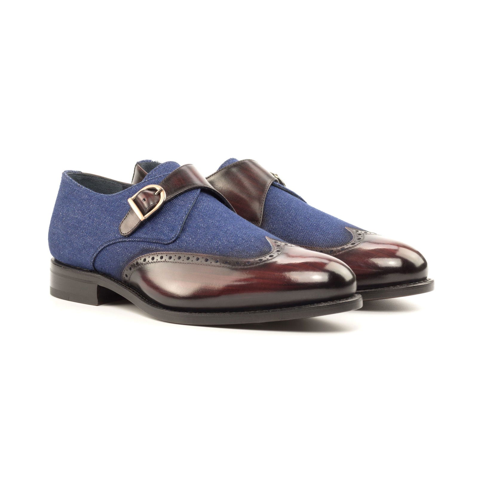 Patina Single Monk Shoes COOPER - Milanese Leather